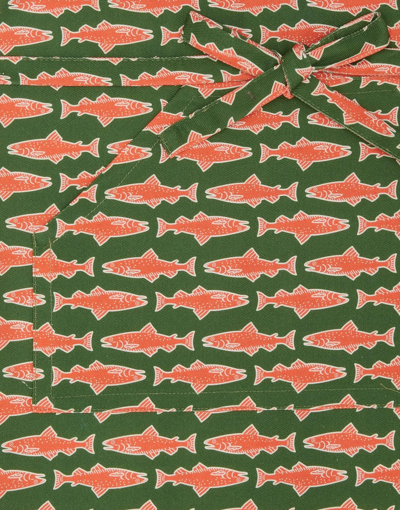 La DoubleJ ApronComo Fish Green in Cotton | Tabliers | Textiles