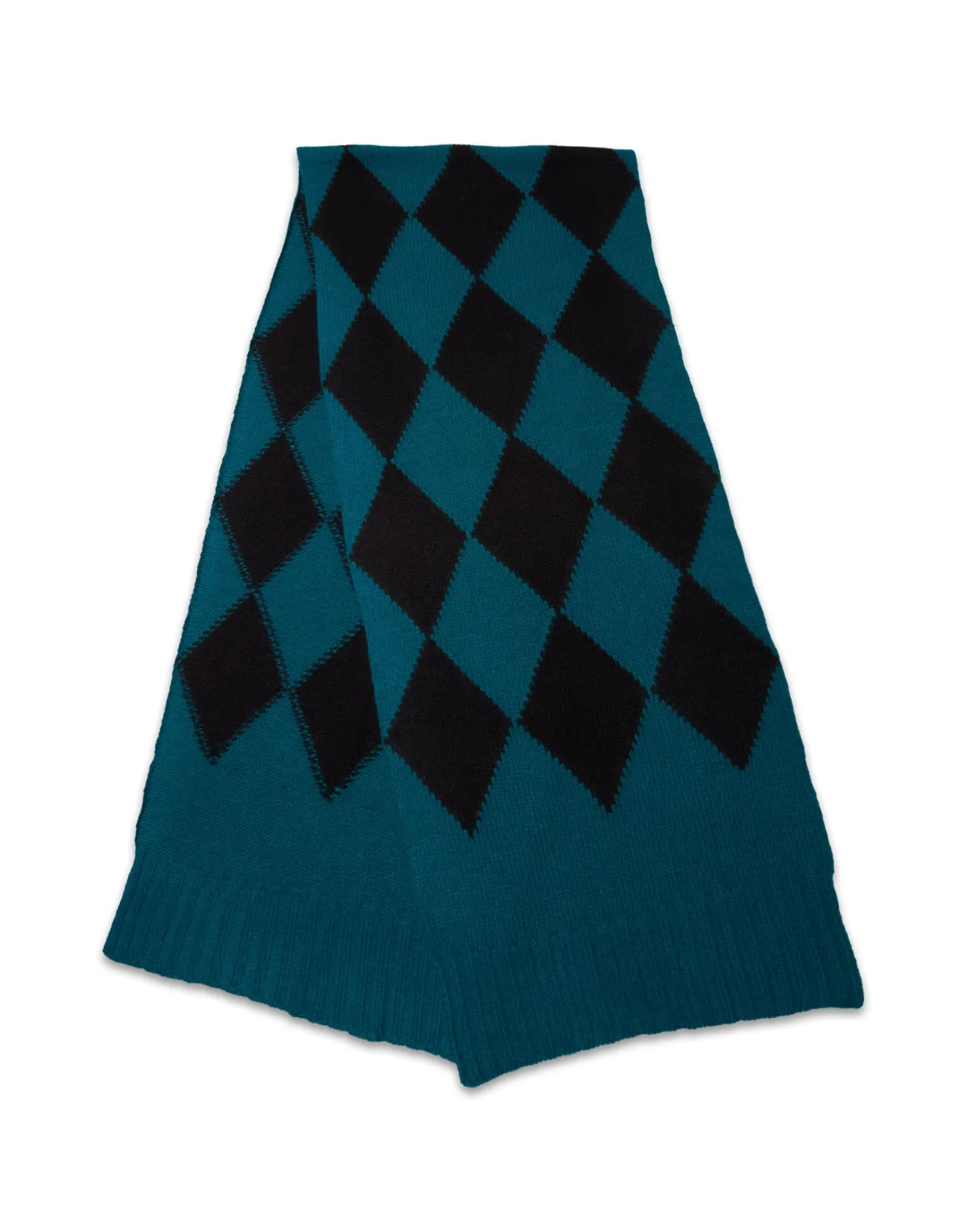 La DoubleJ Argyle ScarfGreen / Black in Wool | Foulards Et Écharpes | ACCESSORIES