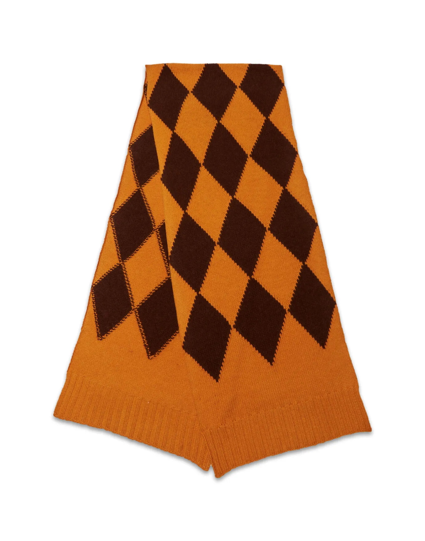 La DoubleJ Argyle ScarfYellow / Brown in Wool | Foulards Et Écharpes | ACCESSORIES