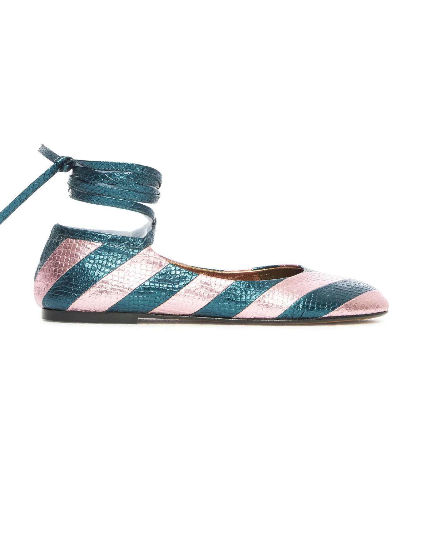 La DoubleJ Ballerina FlatsAcquamarine in Faux Python | Chaussures | ACCESSORIES