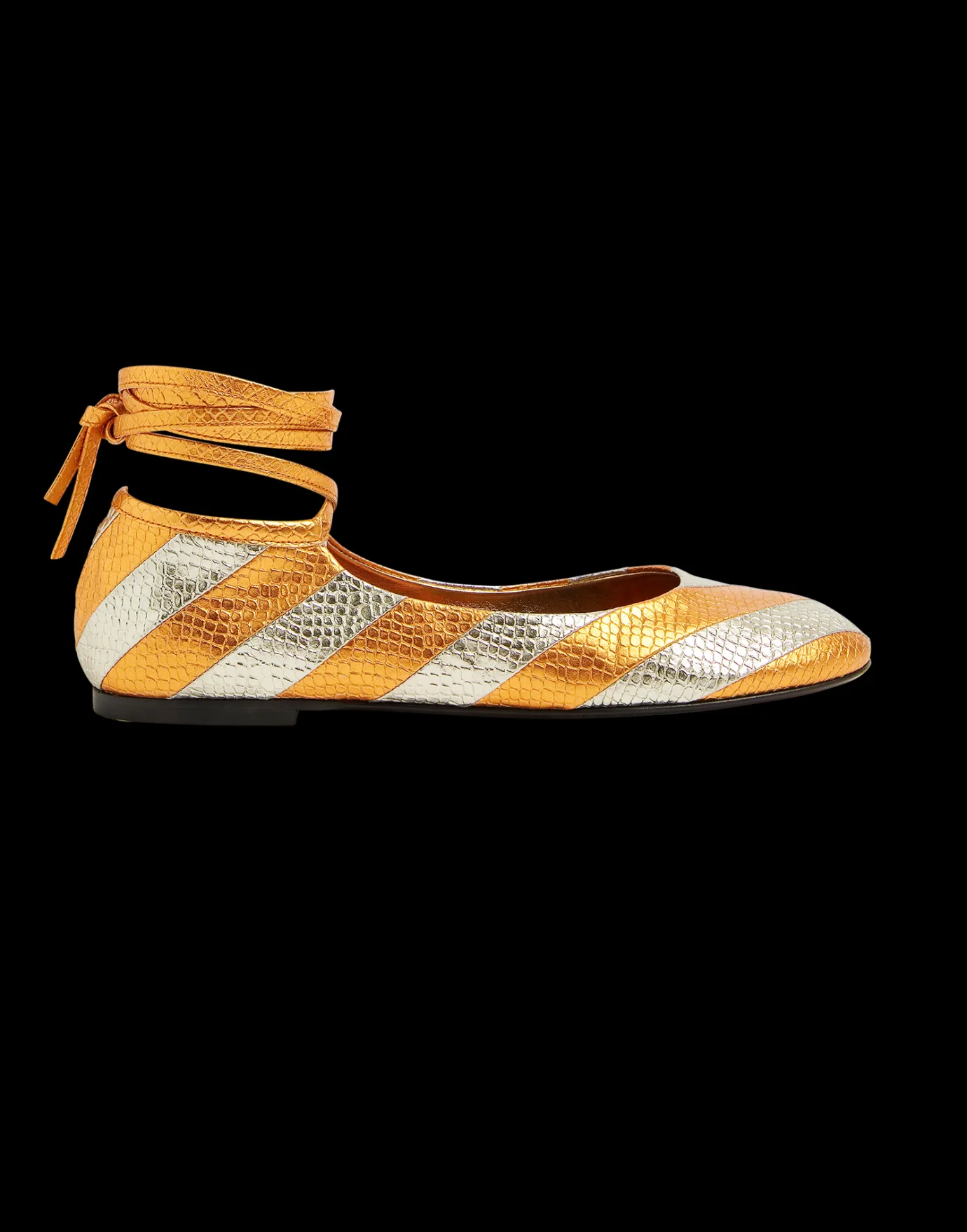 La DoubleJ Ballerina FlatsOrange in Faux Python | Chaussures | ACCESSORIES