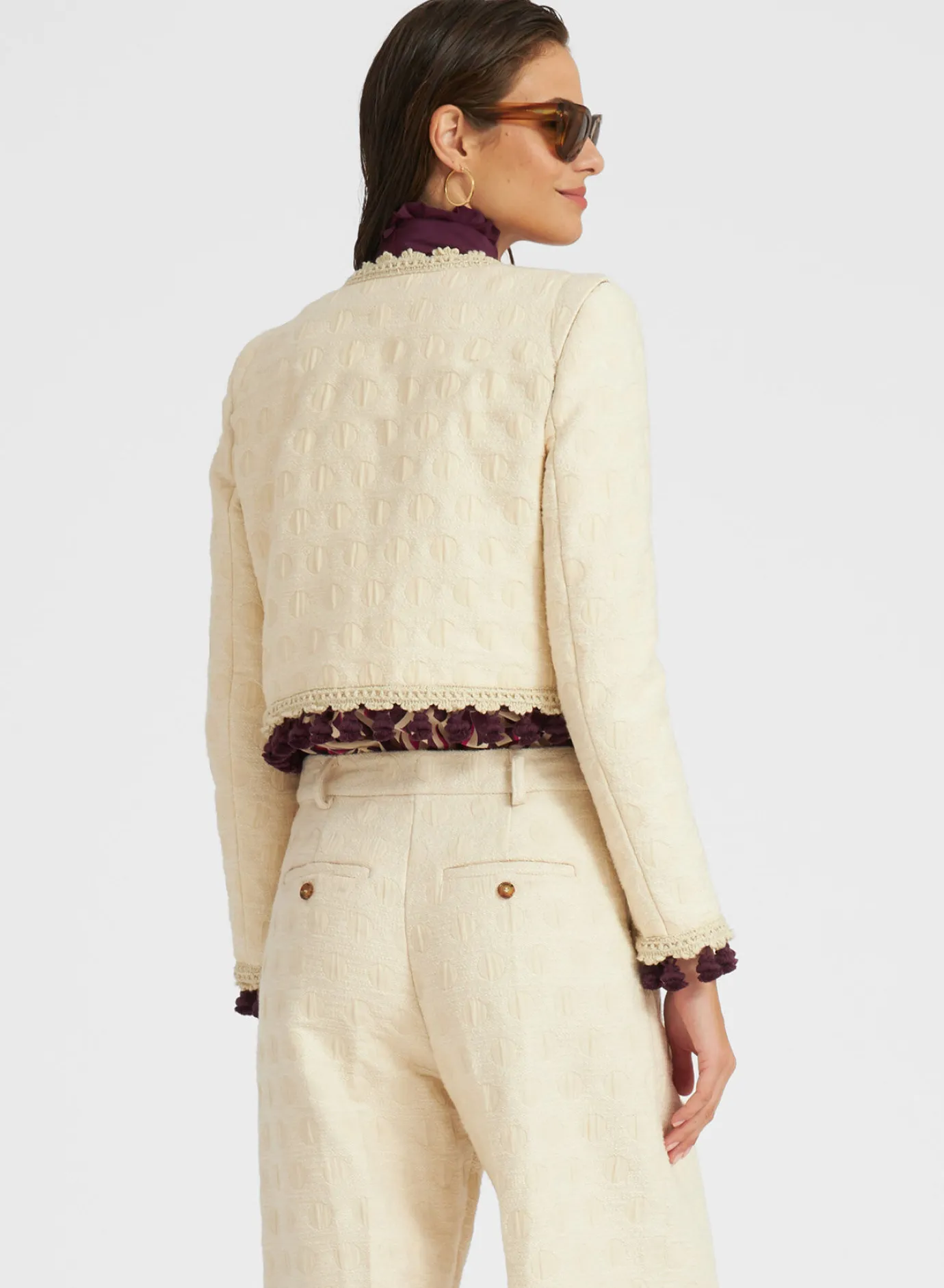 La DoubleJ Bijoux Jacket EmbroideredCreamy in Jacquard | Manteaux Et Blousons | READY TO WEAR