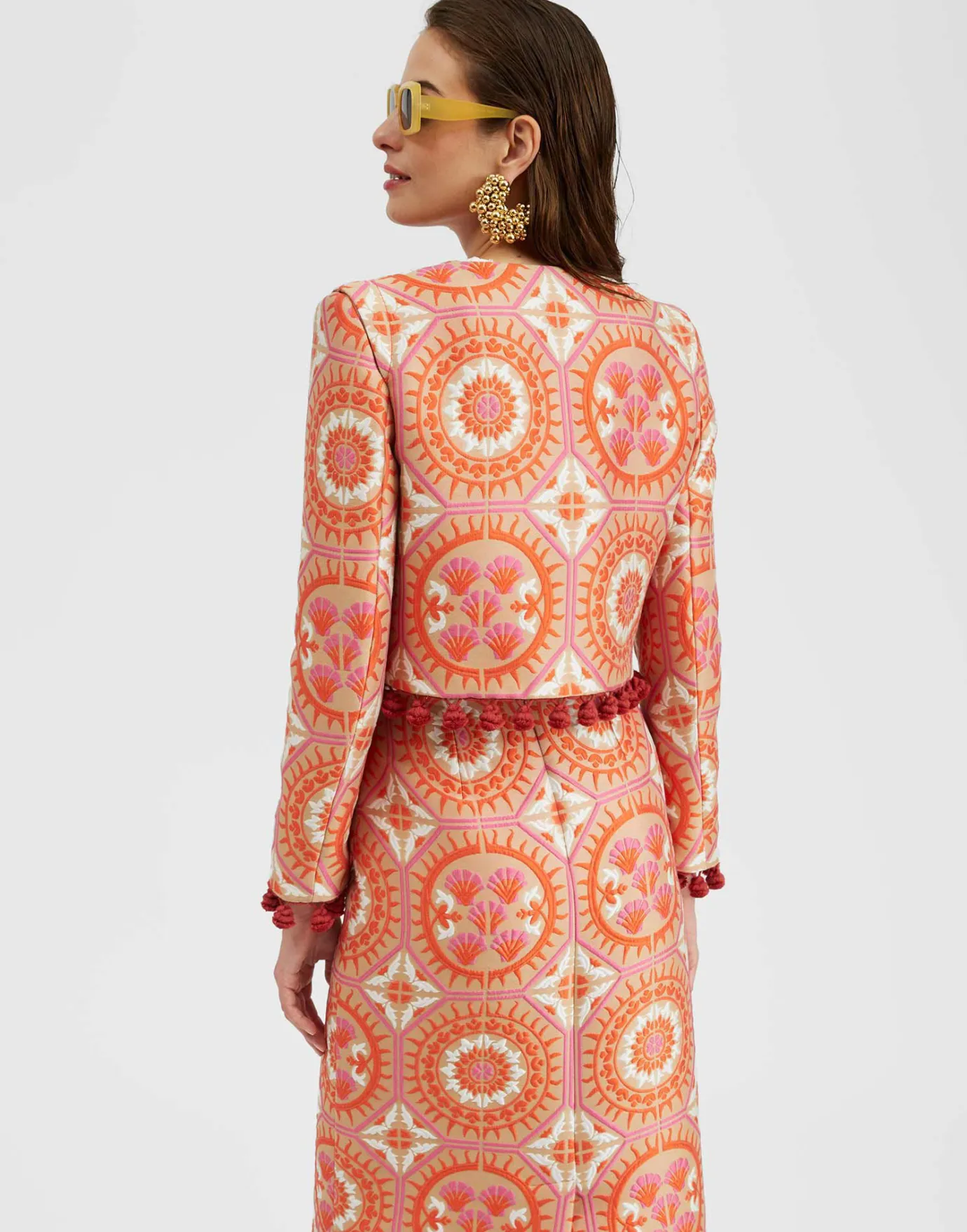 La DoubleJ Bijoux JacketSun Orange in Jacquard  With Tassels | Manteaux Et Blousons | READY TO WEAR