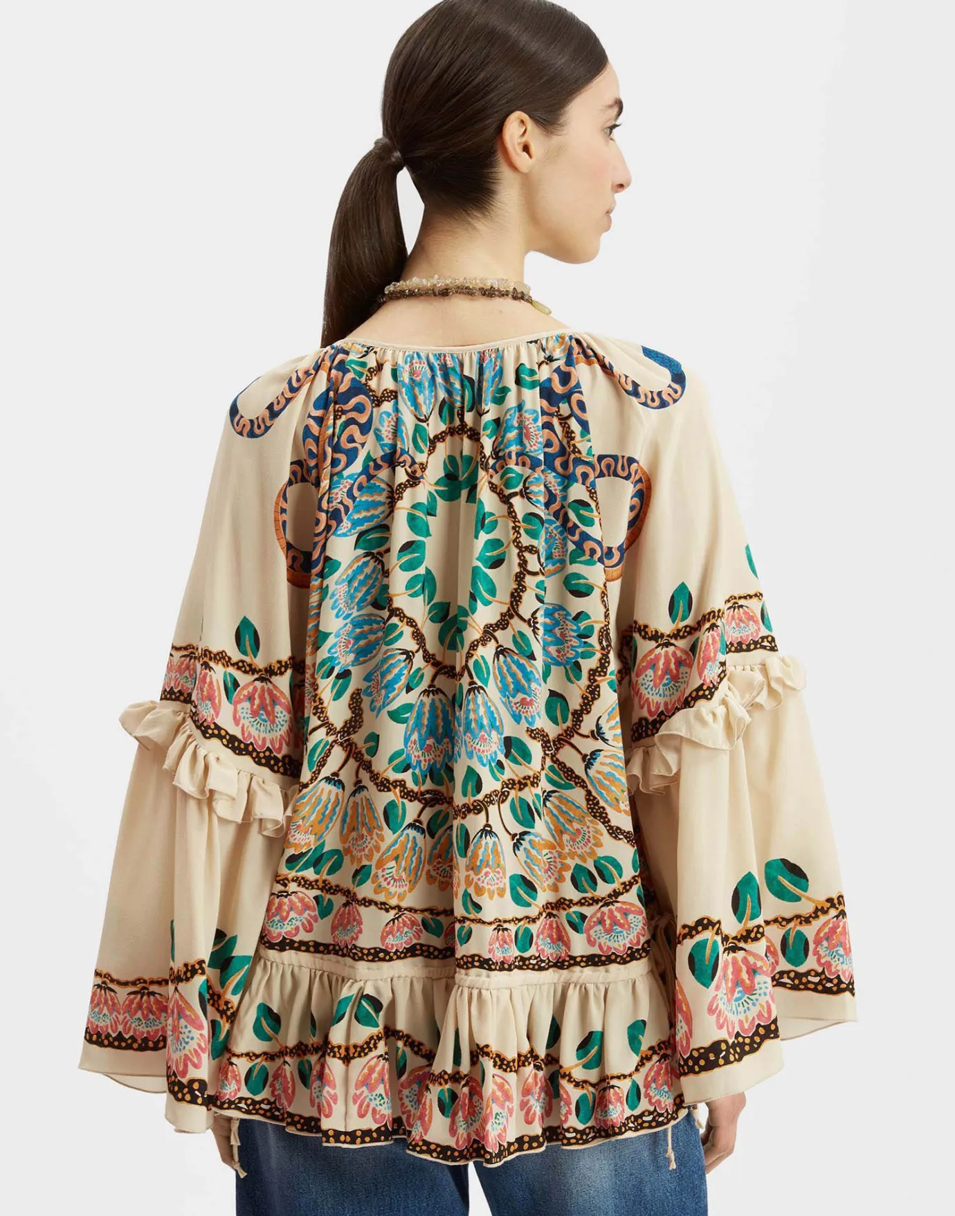 La DoubleJ Boho BlouseEve Ecru in Crepe De Chine | Chemises Et Tops | READY TO WEAR