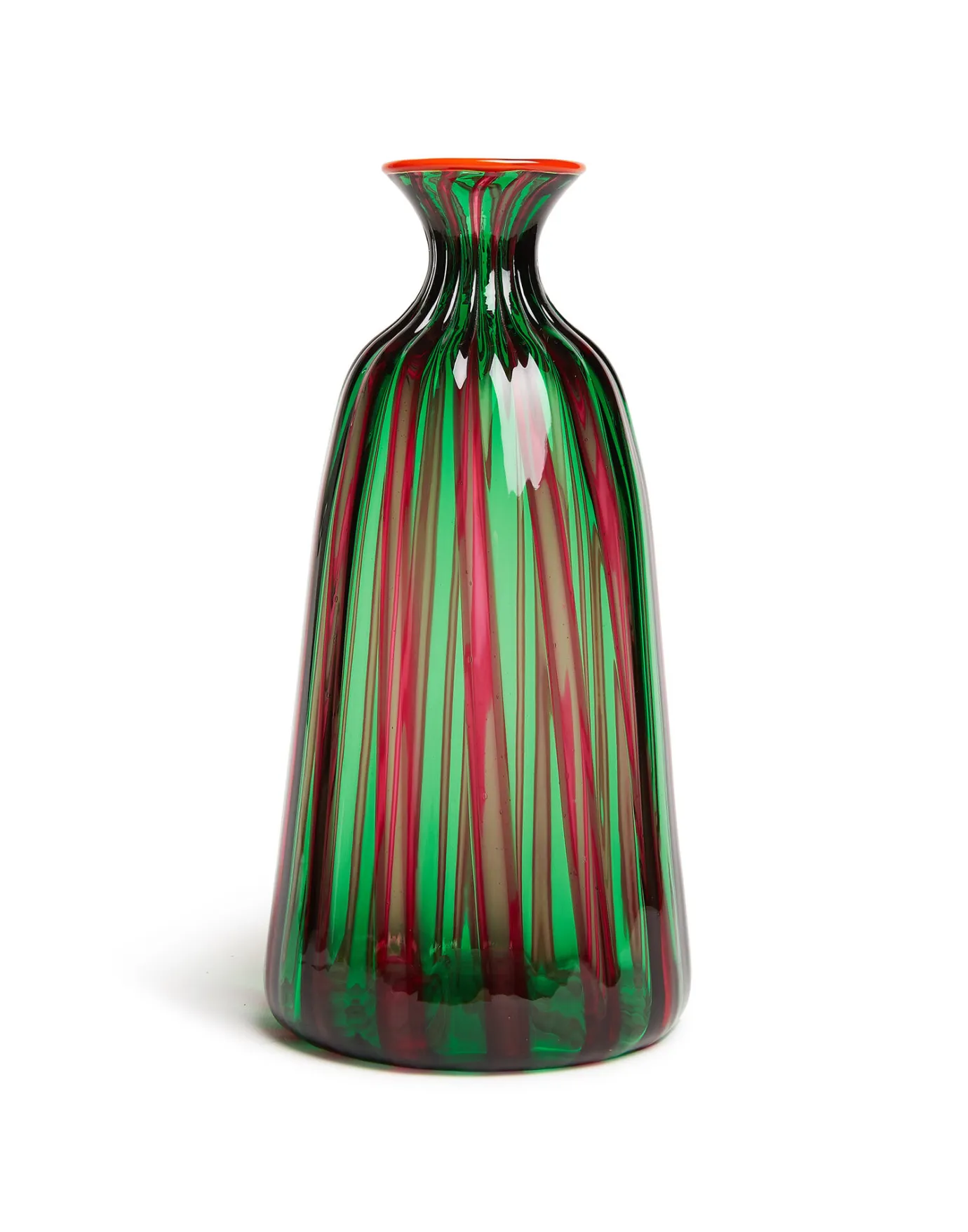 La DoubleJ Bottiglia Vase (Ridged)Verde/Fucsia in Glass | Vases | Décoration