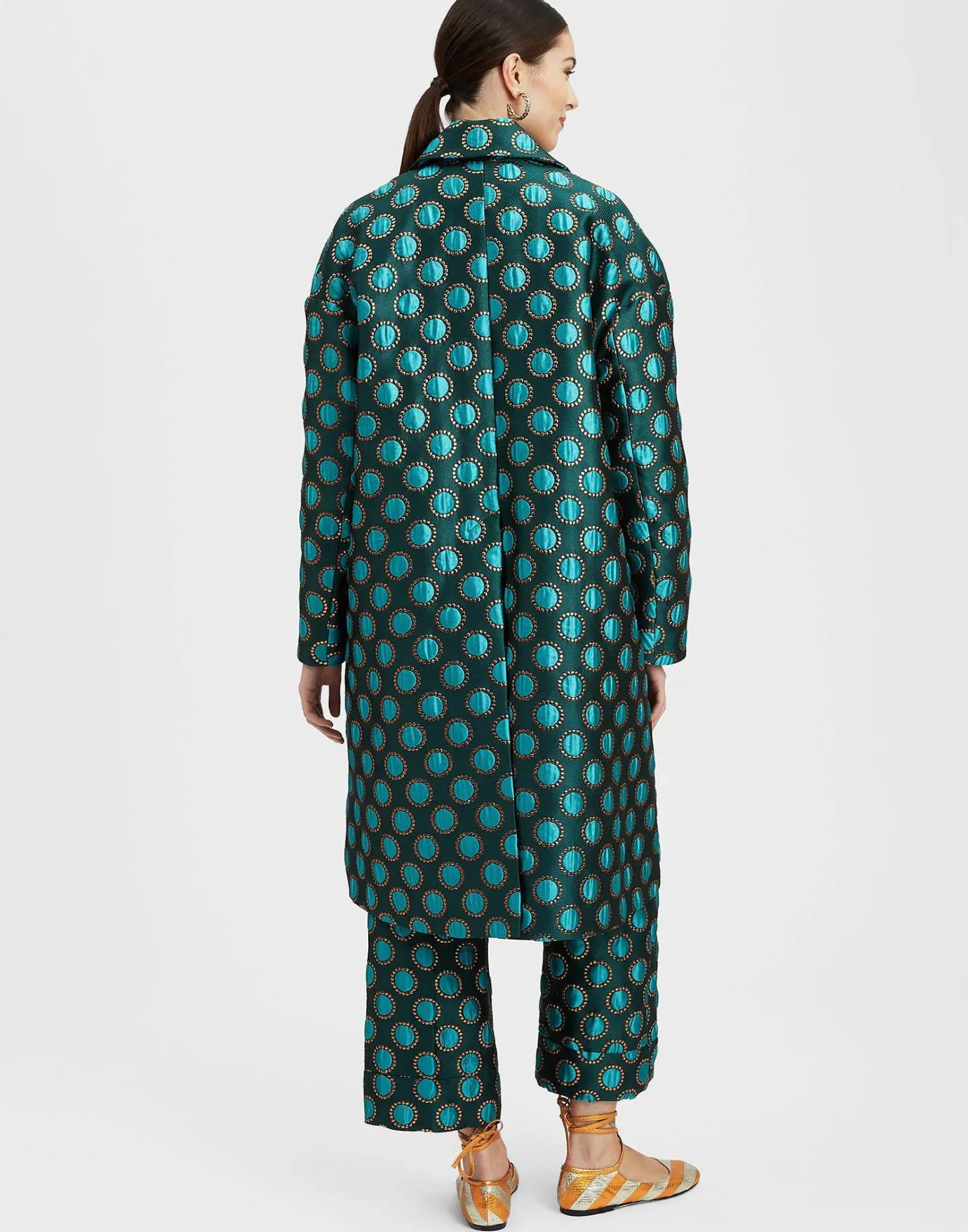 La DoubleJ Boxy CoatWinter Sun Emerald in Jacquard | Manteaux Et Blousons | READY TO WEAR