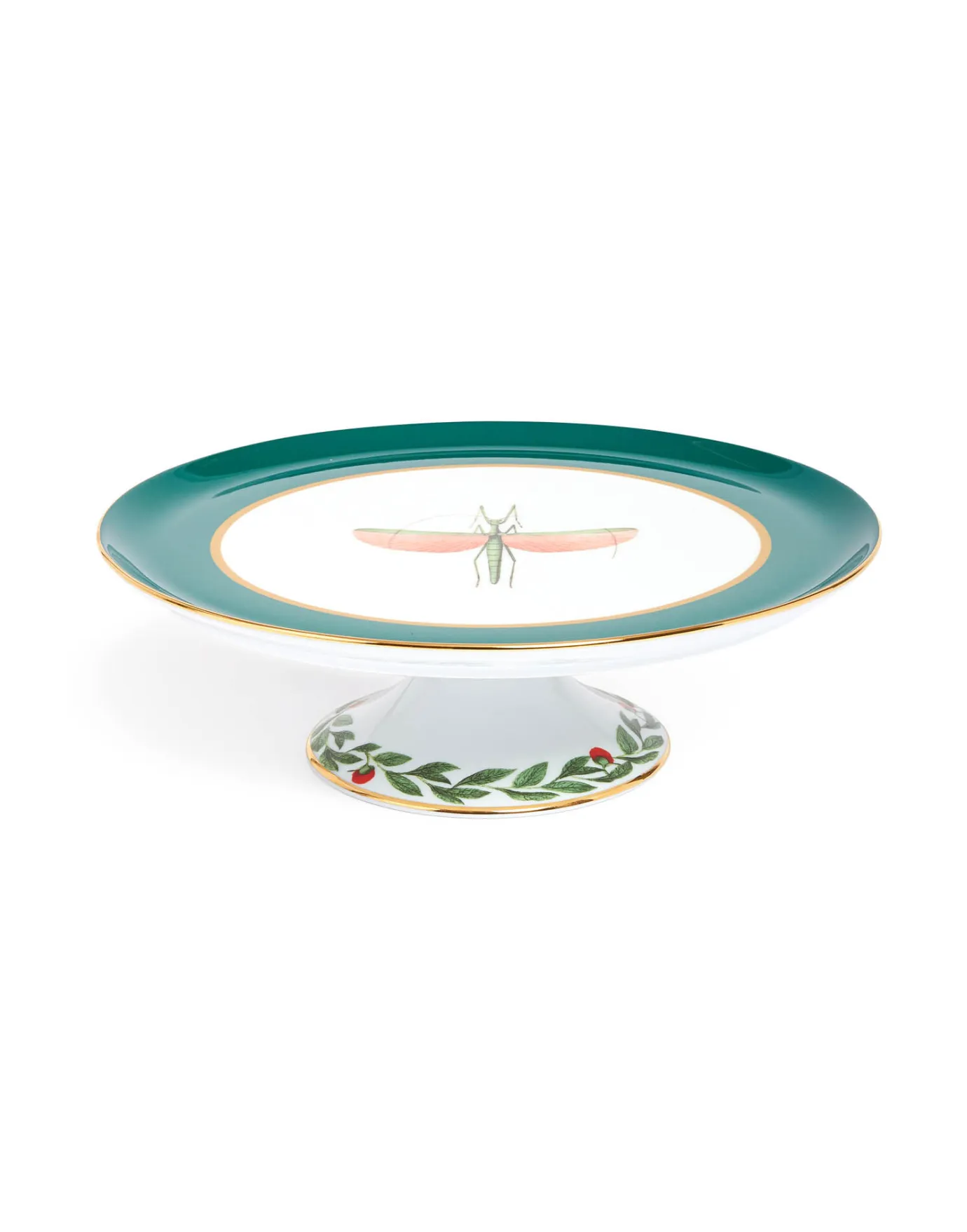 La DoubleJ Cake StandLibellula Green in Porcelain | Objets Pour Servir | Table