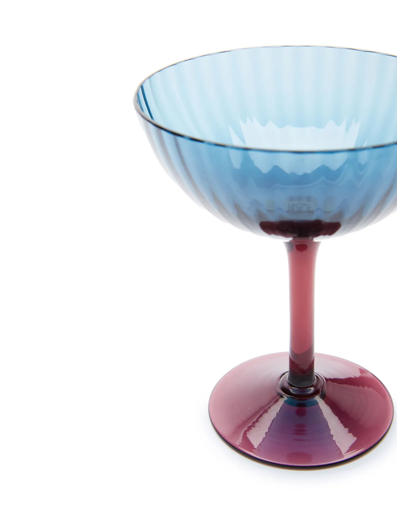 La DoubleJ Champagne Coupe Set of 2Blu Fumé in Glass | Verres à Eau | Verres