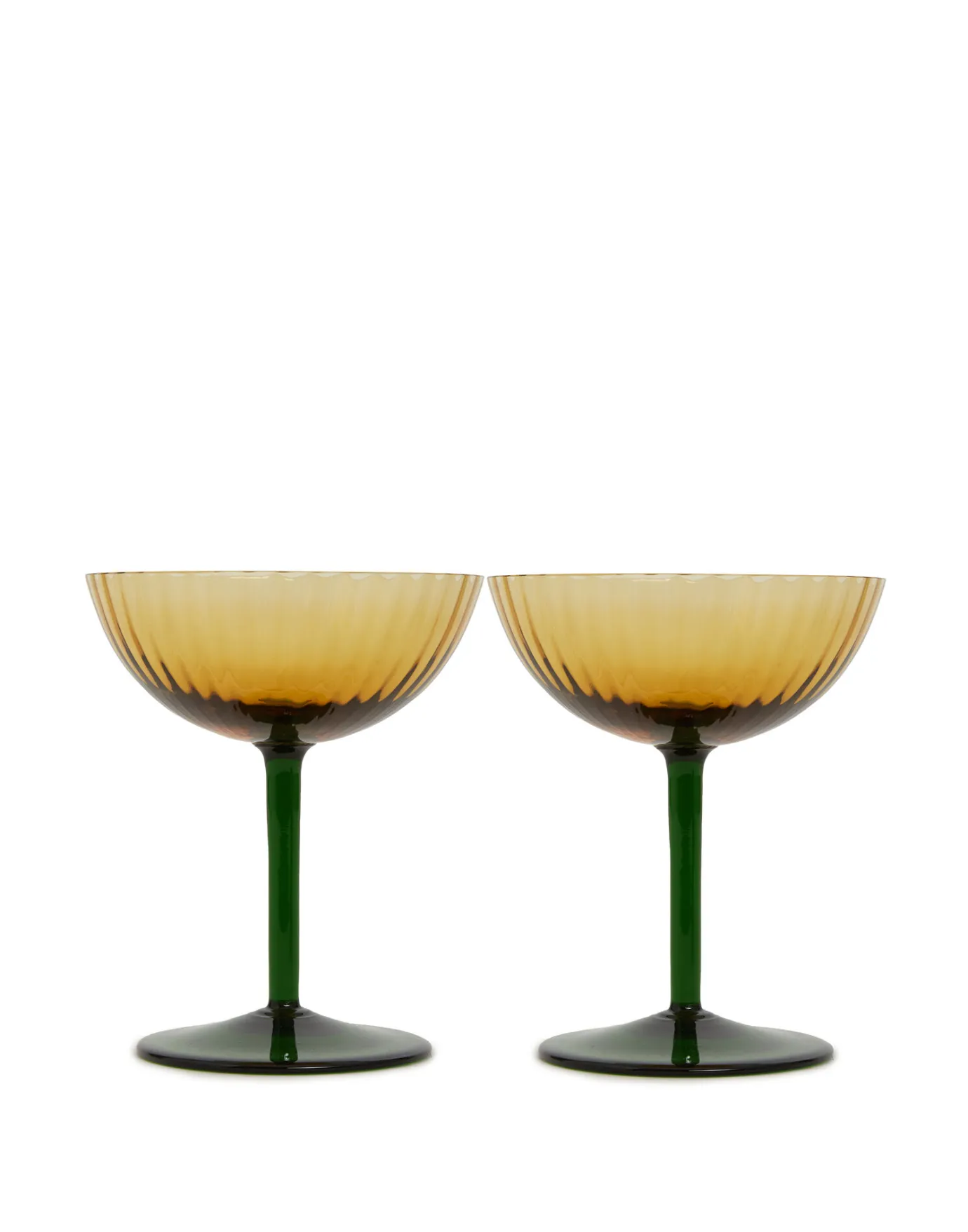 La DoubleJ Champagne Coupe Set of 2Giallo in Glass | Verres à Eau | Verres