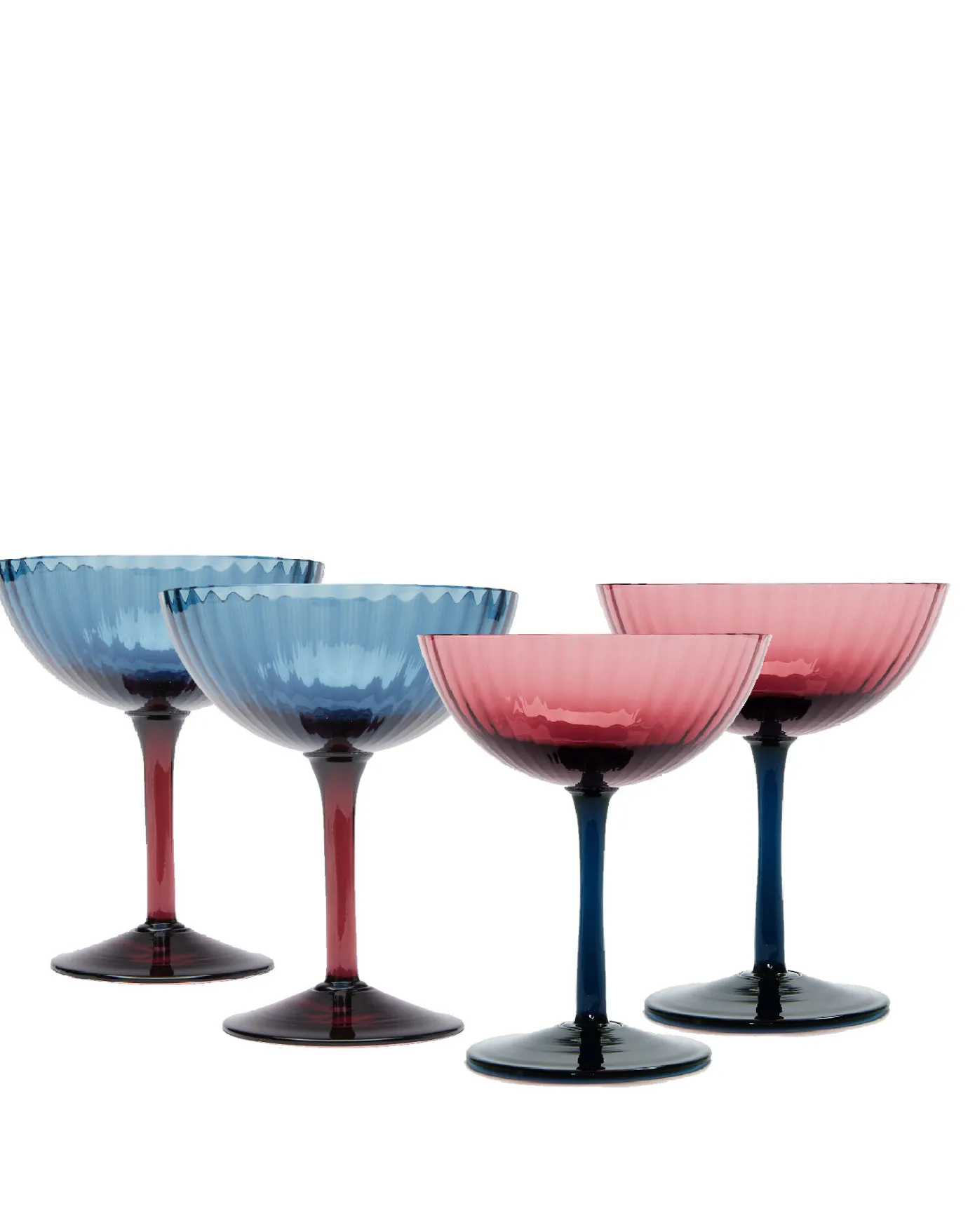 La DoubleJ Champagne Coupe Set of 4Mixed in Glass | Verres à Eau | Verres