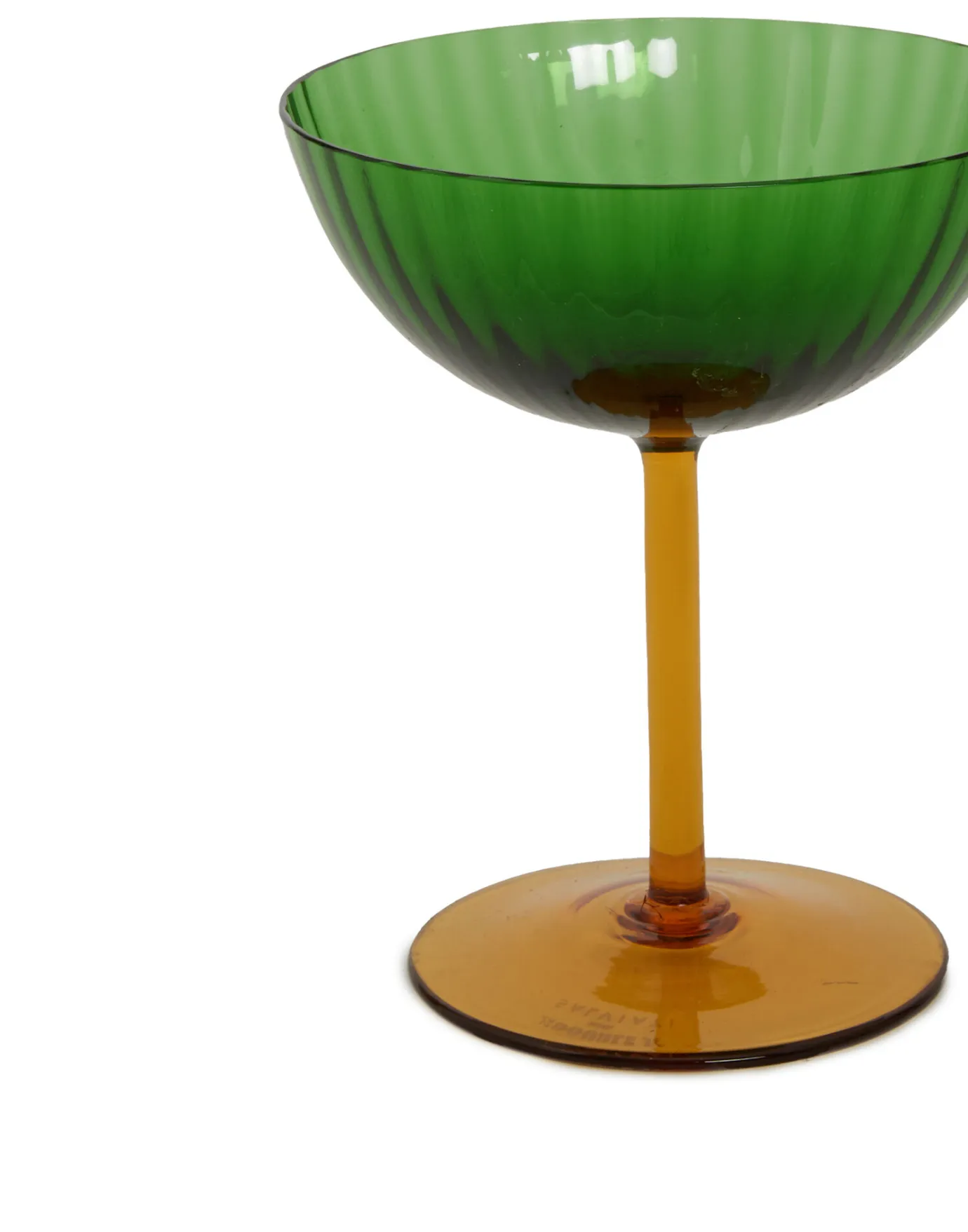 La DoubleJ Champagne Coupe Set of 2Verde in Glass | Verres à Eau | Verres