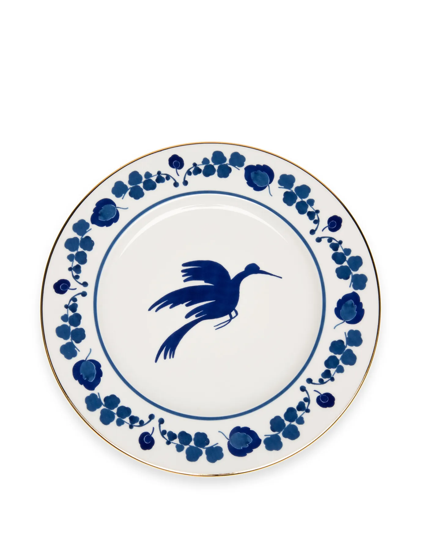 La DoubleJ Charger PlateWildbird Blu in Porcelain | Assiettes | Table