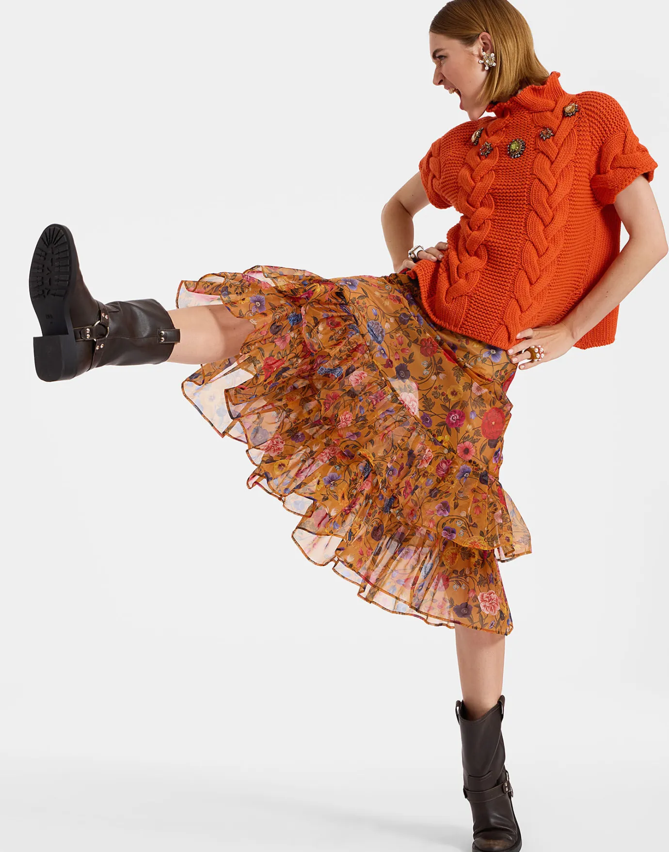 La DoubleJ Charlotte SkirtBotticelli Rust in Organza | Jupes | READY TO WEAR