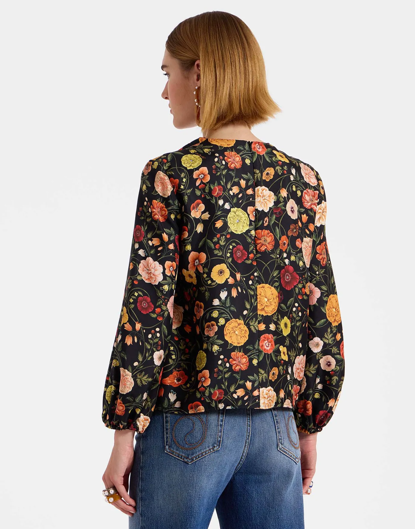 La DoubleJ Charming TopBotticelli Black in Silk Twill | Chemises Et Tops | READY TO WEAR