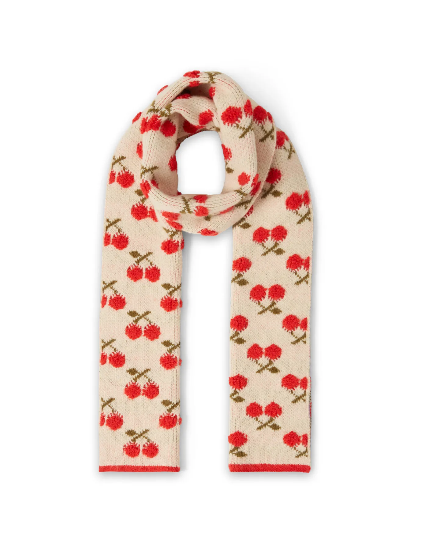 La DoubleJ Cherry ScarfOff White in Wool | Foulards Et Écharpes | ACCESSORIES