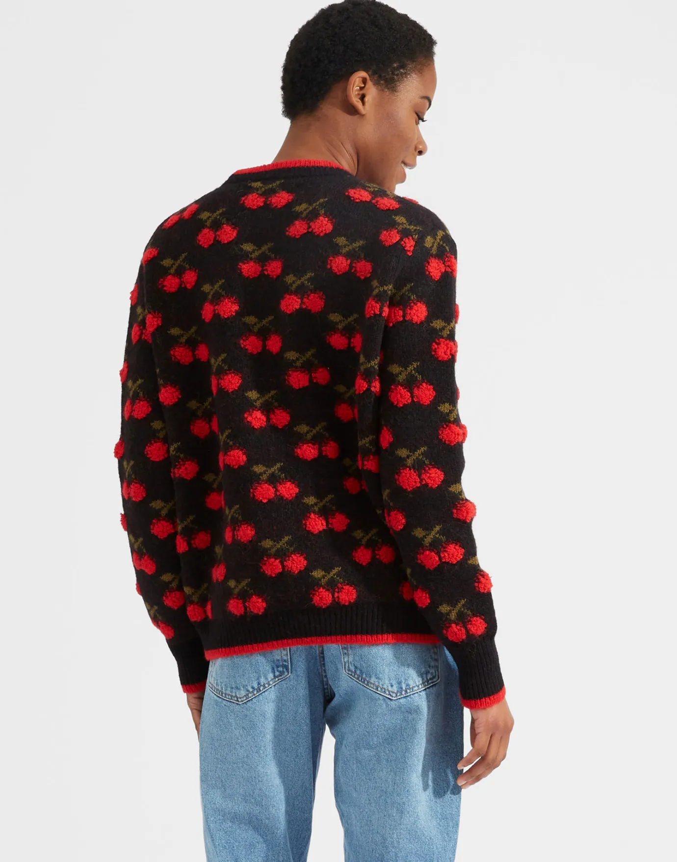 La DoubleJ Cherry SweaterBlack / Red in Wool | Pulls | READY TO WEAR