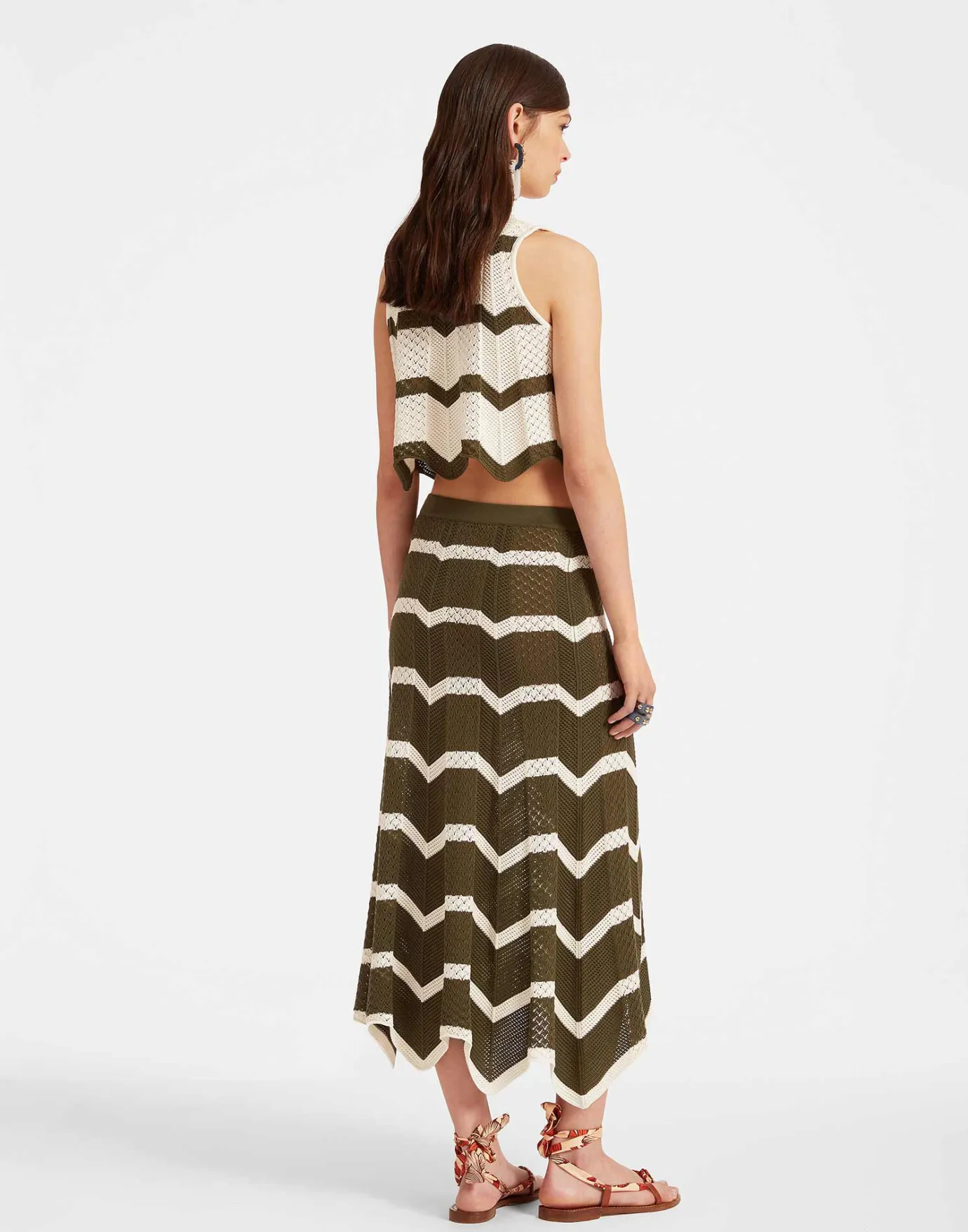 La DoubleJ Chevron SkirtSolid Camouflage in Knit Chevron | Pulls | READY TO WEAR