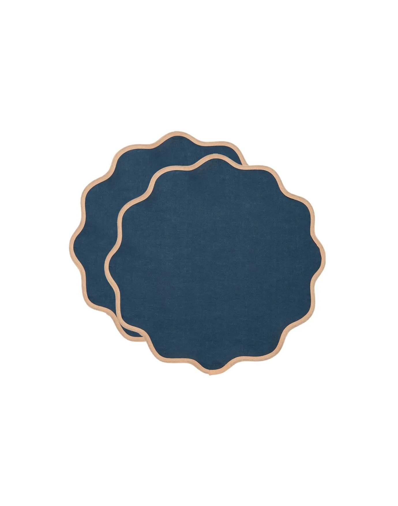 La DoubleJ Cloud Placemat Set Of 2Rainbow Navy in Linen | Sets De Table | Textiles