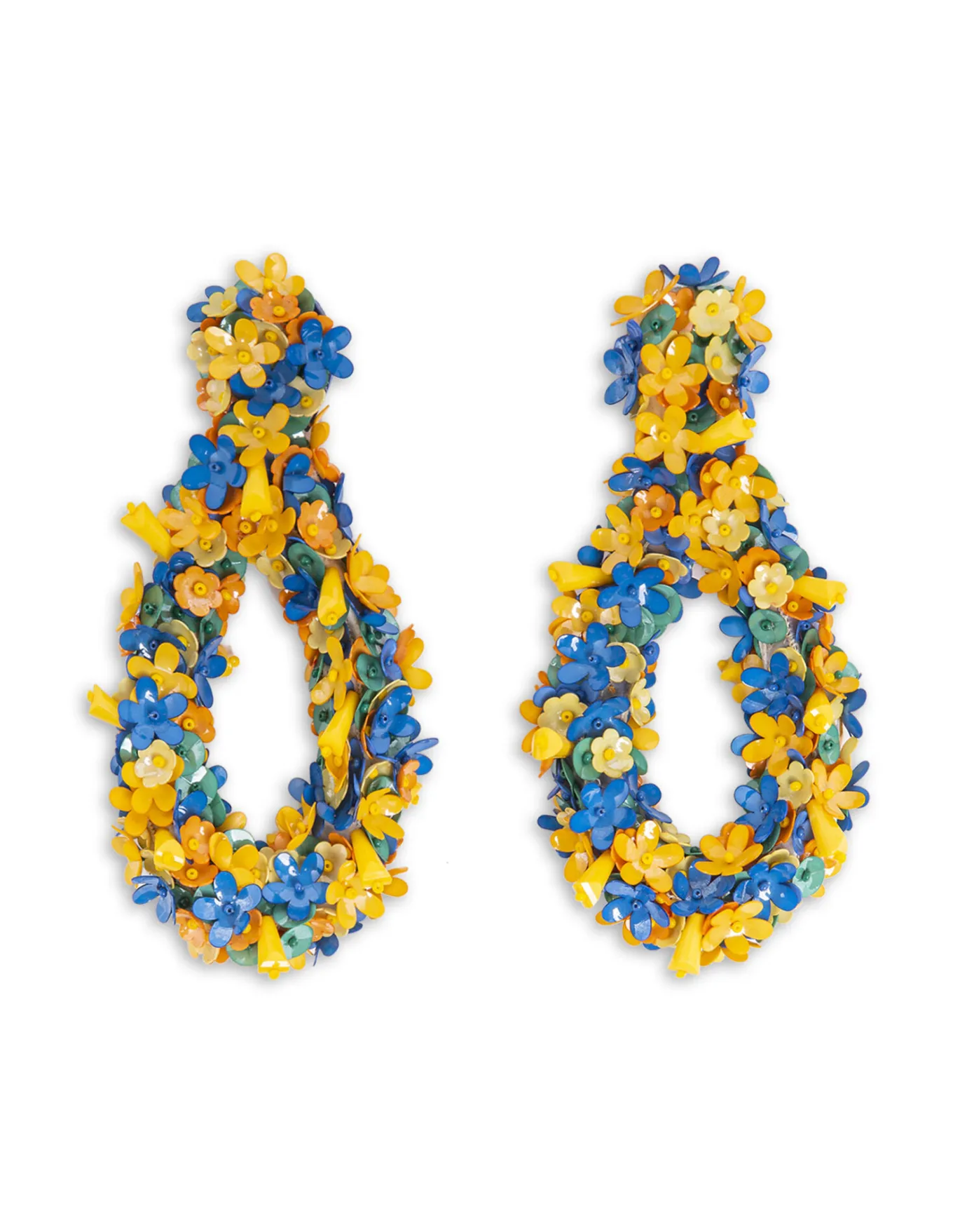 La DoubleJ Confetti Hoop EarringsSolid Yellow in Macro Flower | Bijoux | ACCESSORIES