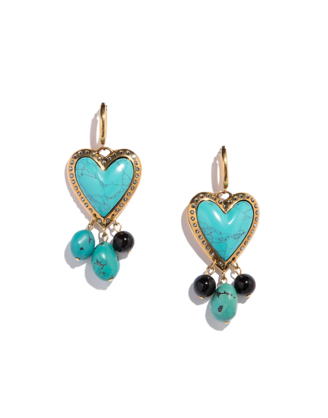 La DoubleJ Cuore Piccolo EarringsSolid Acquamarine in Gold Plated Brass | Bijoux | ACCESSORIES