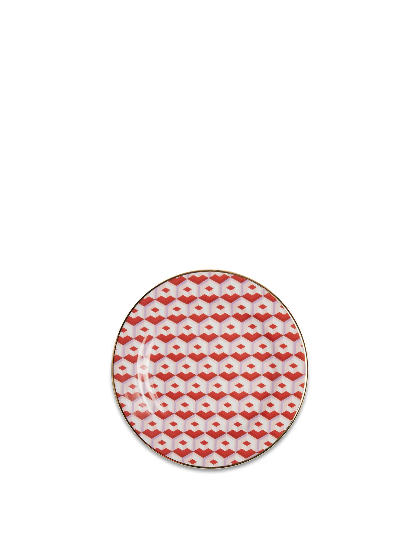 La DoubleJ Dessert Plate Set of 2Cubi Rosso in Porcelain | Assiettes à Dessert & à Côté | Table