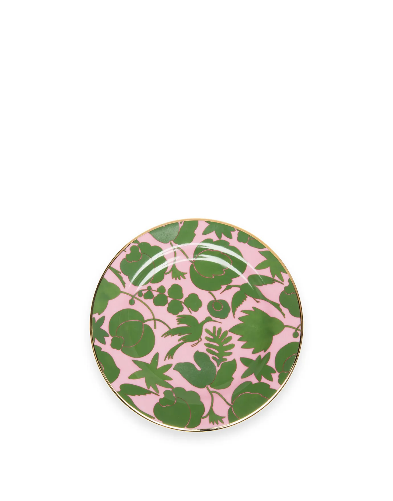 La DoubleJ Dessert Plate Set of 2Wildbird Rosa/Verde in Porcelain | Assiettes à Dessert & à Côté | Table