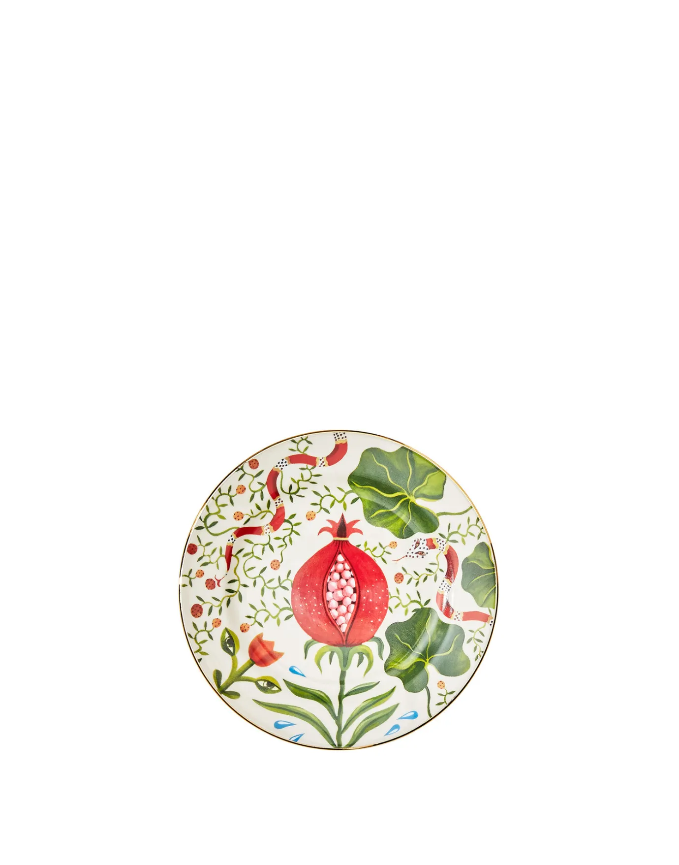 La DoubleJ Dessert Plates Set of 2Pomegranate in Porcelain | Assiettes à Dessert & à Côté | Table