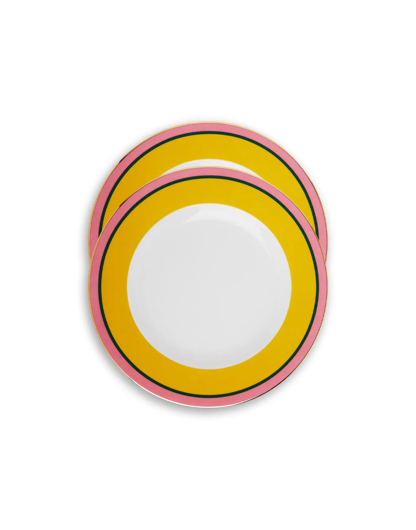 La DoubleJ Dinner Plates Set Of 2Rainbow Yellow in Porcelain | Assiettes | Table