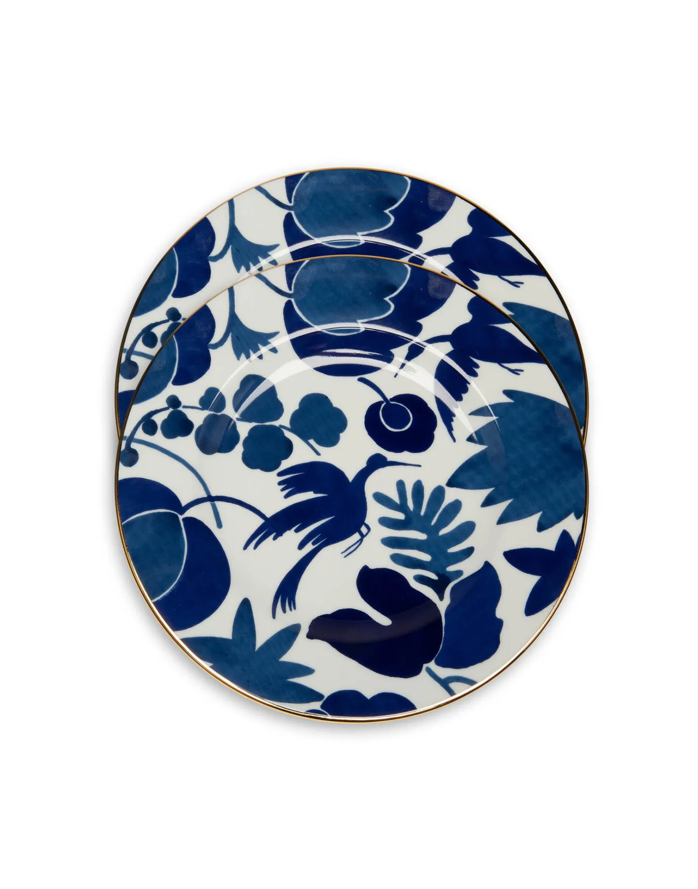 La DoubleJ Dinner Plates Set Of 2Wildbird Blue in Porcelain | Assiettes | Table