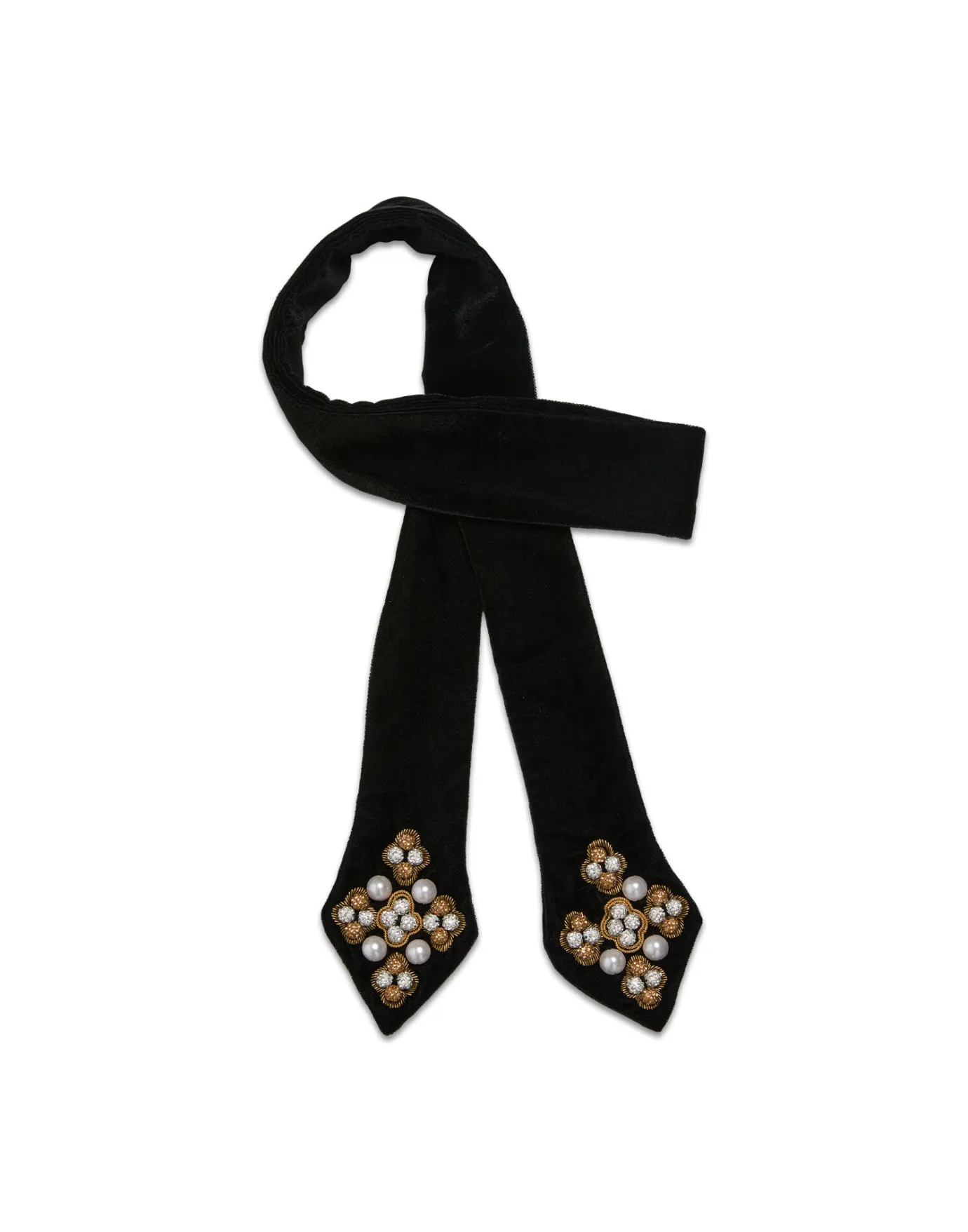 La DoubleJ Ella 2-Ways StoleSolid Black in Velvet | Foulards Et Écharpes | ACCESSORIES