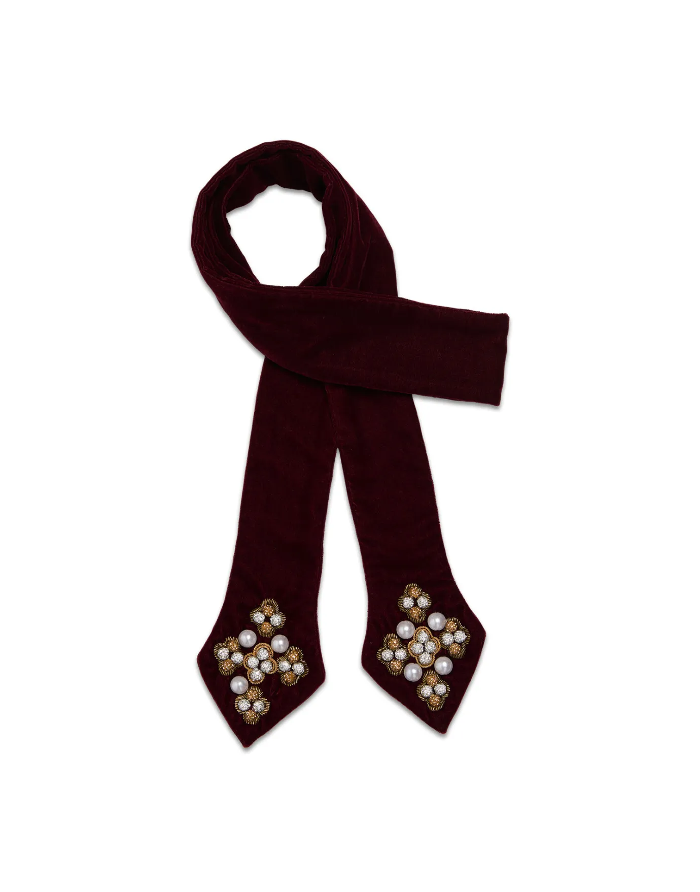 La DoubleJ Ella 2-Ways StoleSolid Red in Velvet | Foulards Et Écharpes | ACCESSORIES