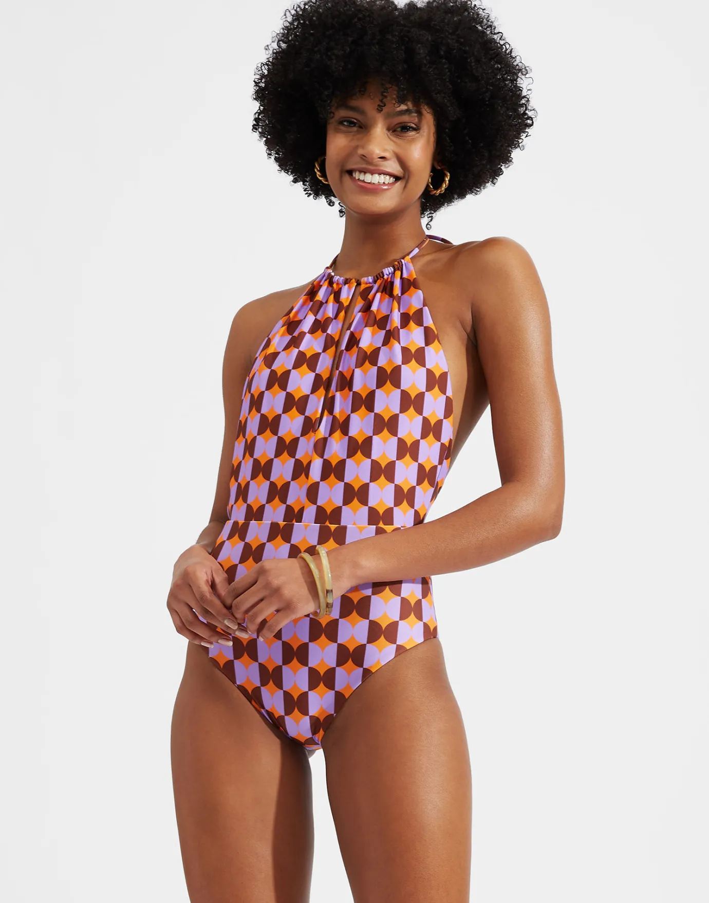 La DoubleJ Esther SwimsuitMezzaluna Orange in Lycra | Tenues De Plage | READY TO WEAR