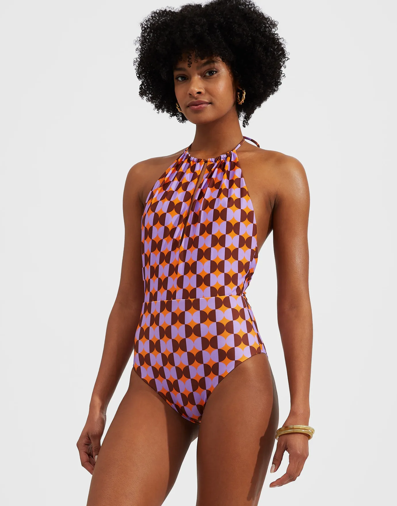 La DoubleJ Esther SwimsuitMezzaluna Orange in Lycra | Tenues De Plage | READY TO WEAR