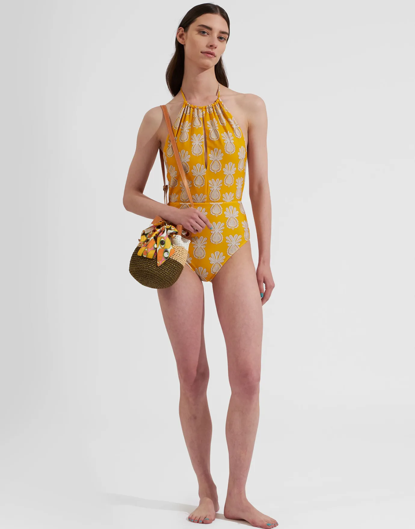 La DoubleJ Esther SwimsuitPineapple Sunflower in Lycra | Tenues De Plage | READY TO WEAR