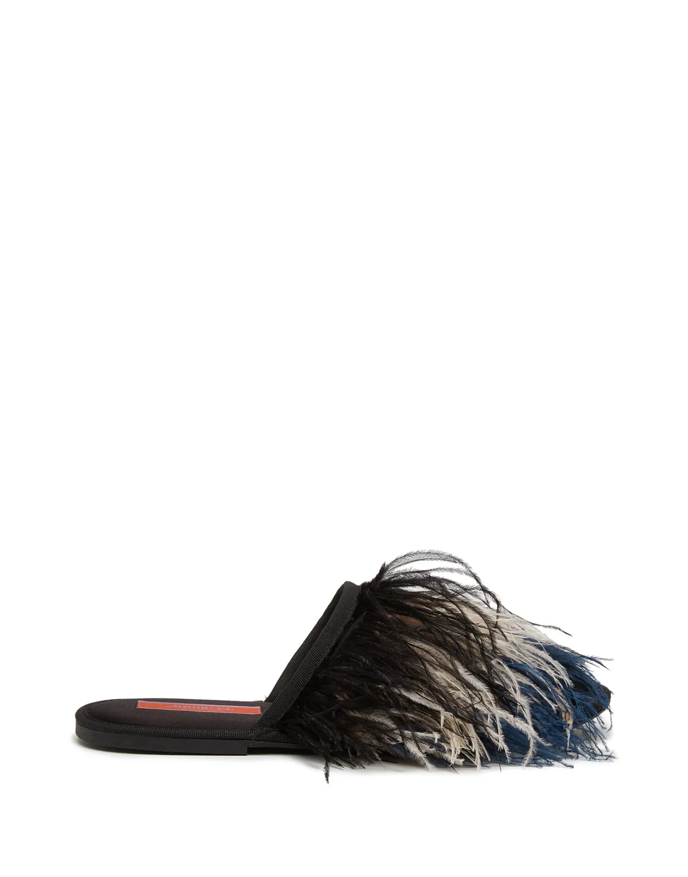 La DoubleJ Feather SlipperSolid Black in Raso | Chaussures | ACCESSORIES