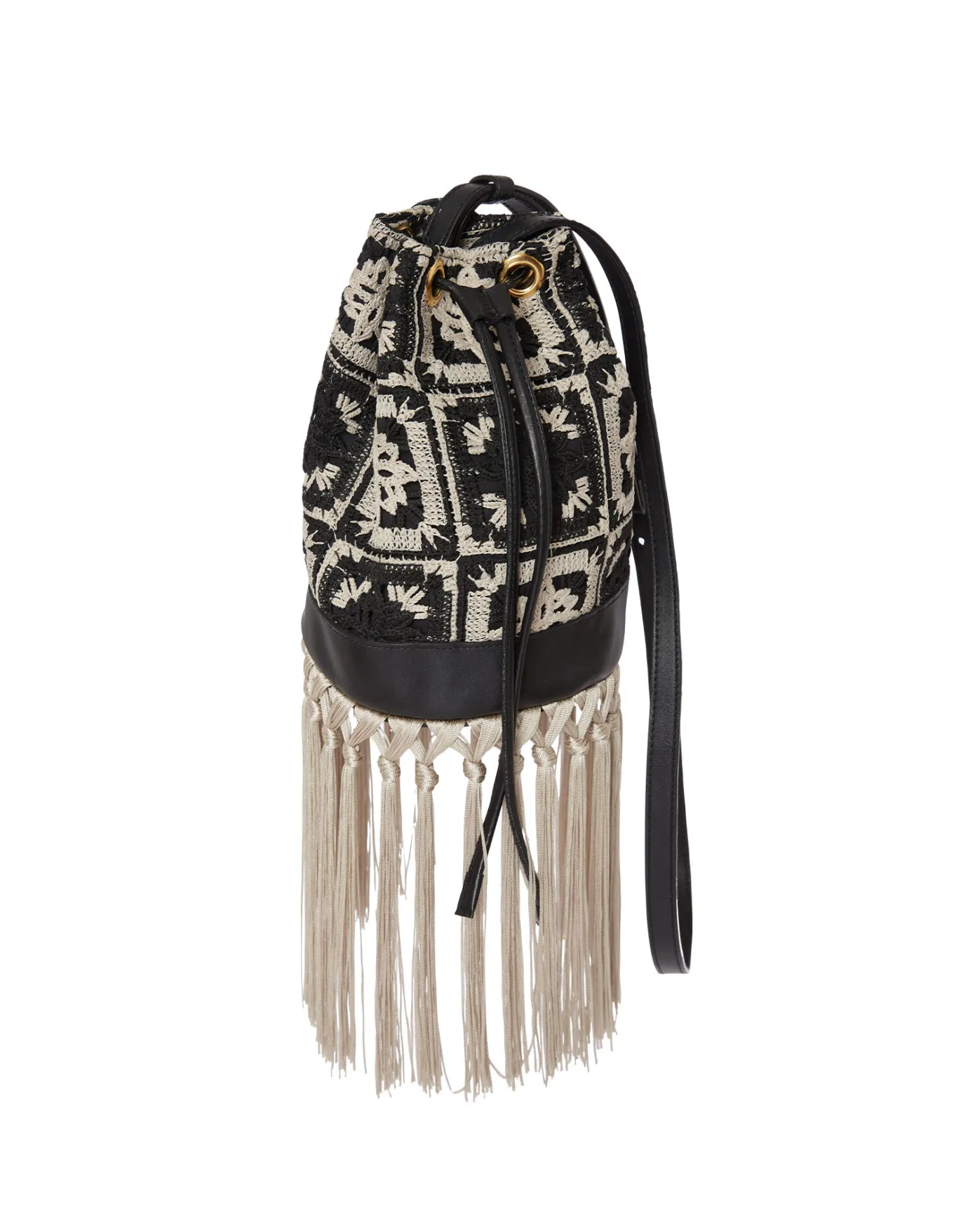 La DoubleJ Feria Crossbody BagMini Tiles Black in Macramé | Sacs Et Pochettes | ACCESSORIES