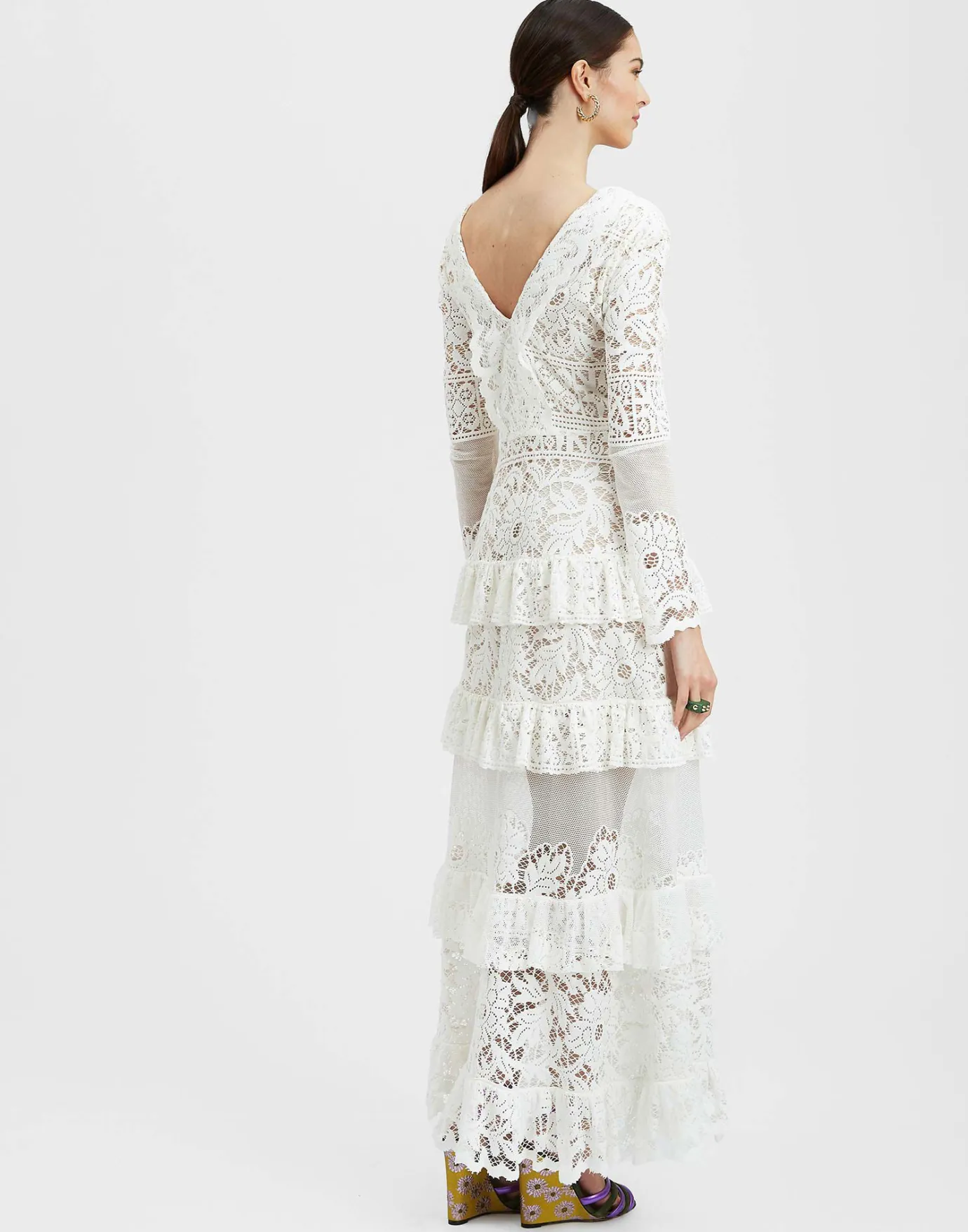 La DoubleJ Footloose Lacey DressWhite in Cotton Lace | Robes | READY TO WEAR