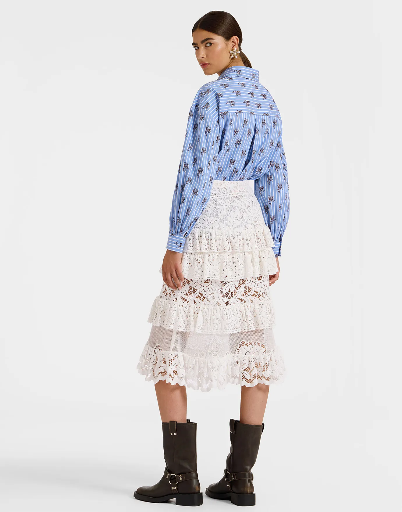 La DoubleJ Footloose Lacey SkirtWhite in Cotton Lace | Jupes | READY TO WEAR