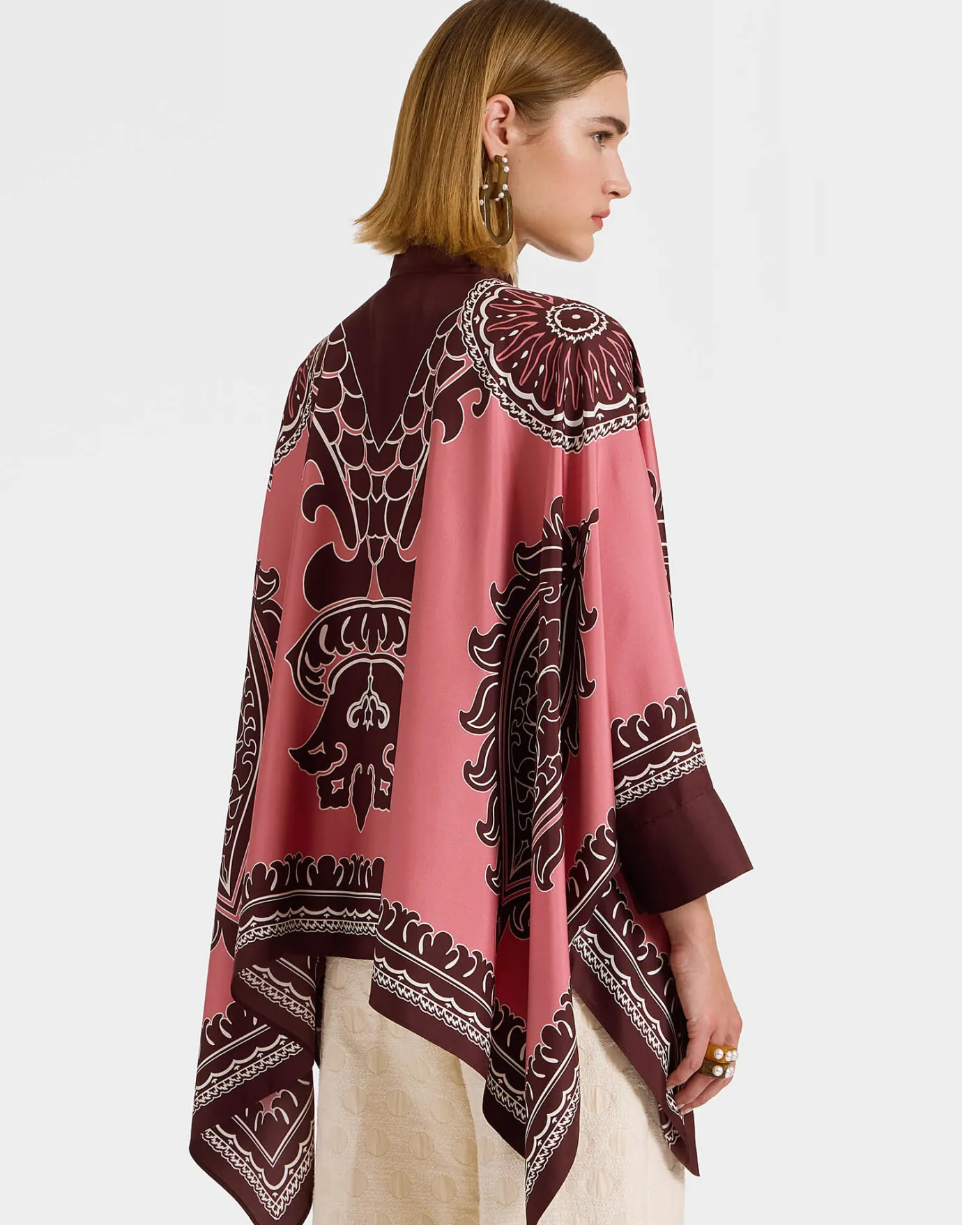 La DoubleJ Foulard ShirtOltrarno Placée Pink in Silk Twill | Chemises Et Tops | READY TO WEAR