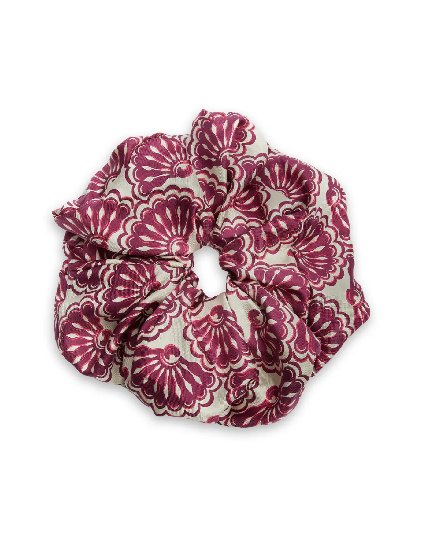 La DoubleJ Giga ScrunchieFans Purple in Silk Twill | Accessoires Pour Cheveux | ACCESSORIES