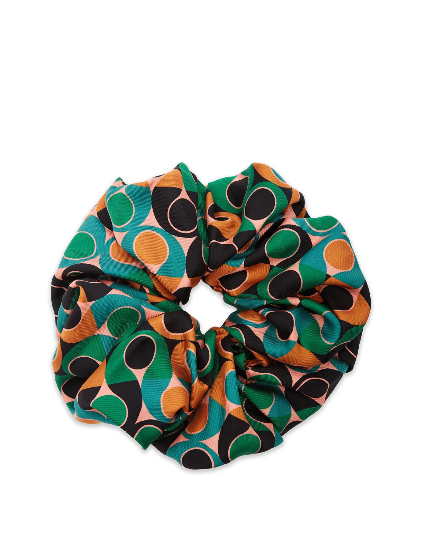 La DoubleJ Giga ScrunchieGumball Verde in Silk Twill | Accessoires Pour Cheveux | ACCESSORIES