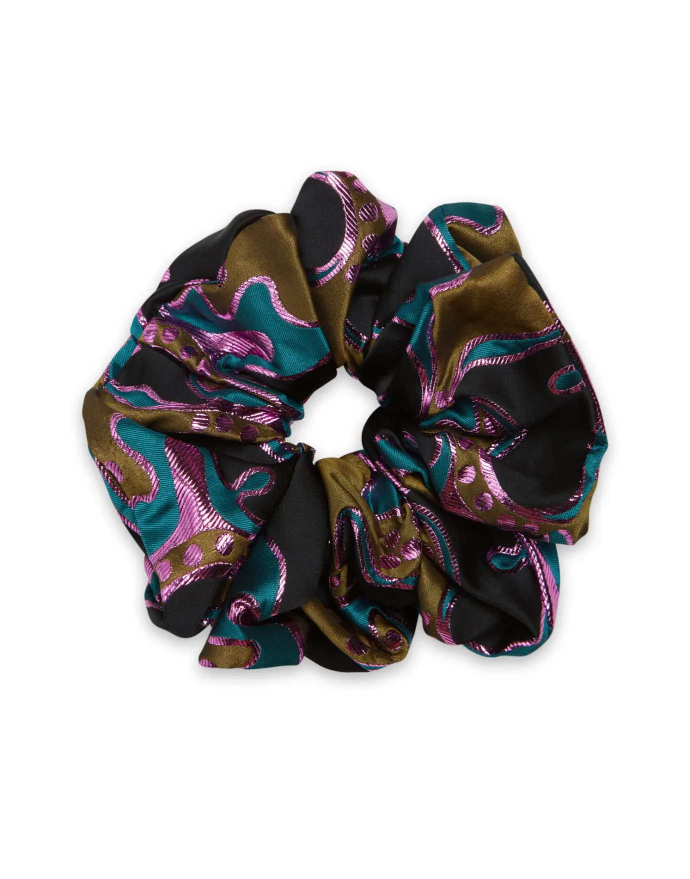 La DoubleJ Giga ScrunchieSpritz Blue Petrol in Jacquard | Accessoires Pour Cheveux | ACCESSORIES