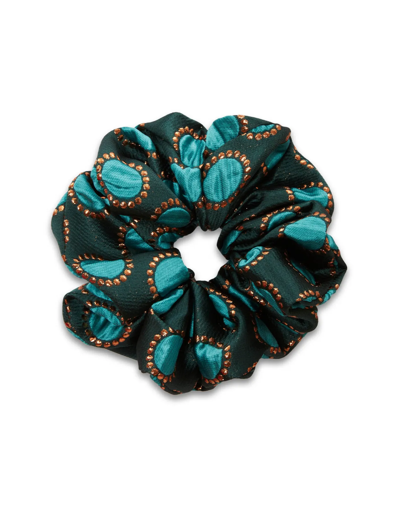 La DoubleJ Giga ScrunchieWinter Sun Emerald in Jacquard | Accessoires Pour Cheveux | ACCESSORIES