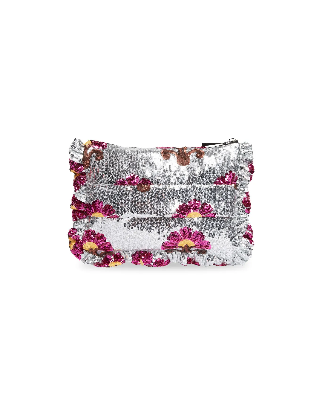 La DoubleJ Hand PochetteSilver in Textured Sequins | Sacs Et Pochettes | ACCESSORIES