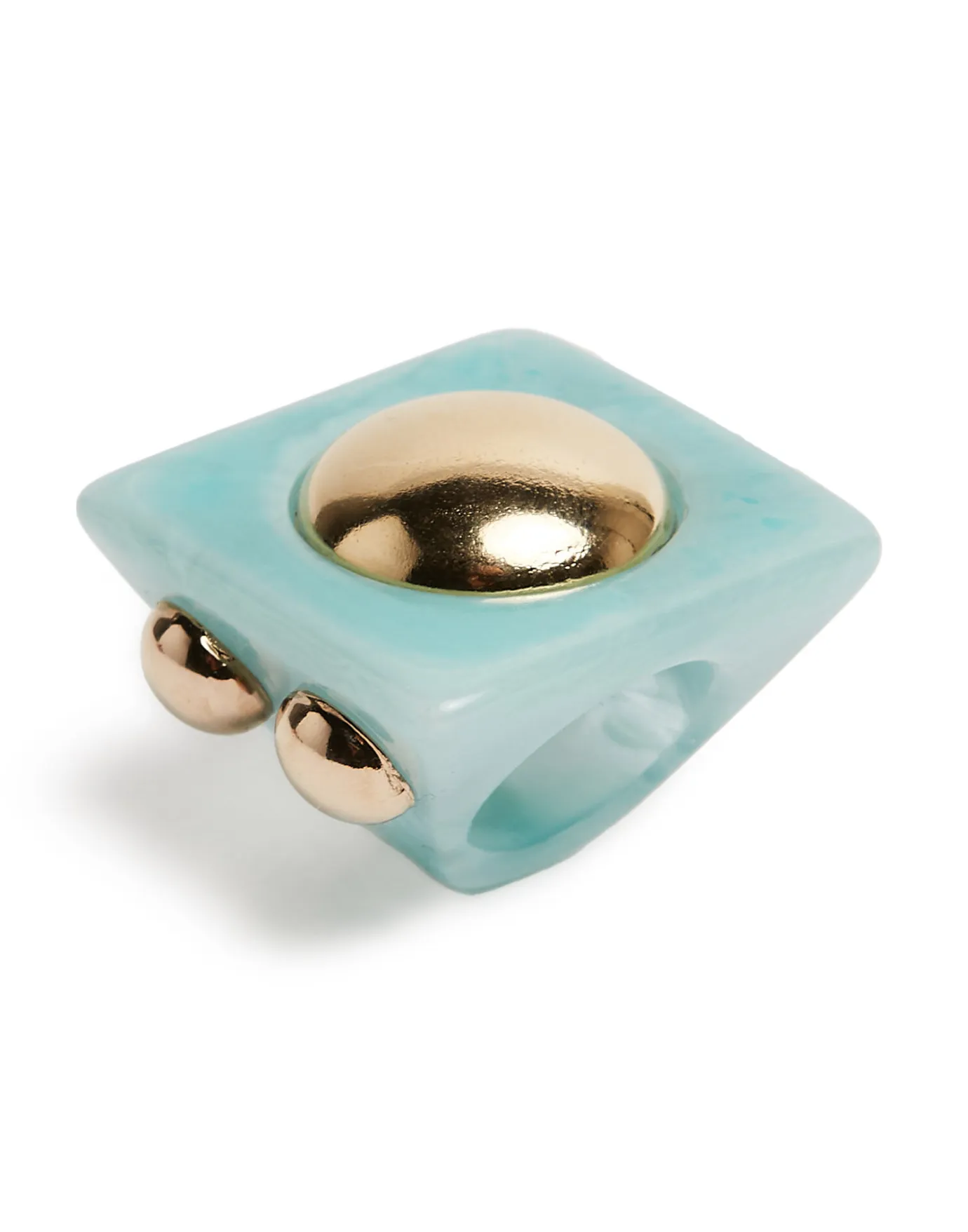 La DoubleJ Hathor Square RingLight Blue in Acrylic Resin | Bijoux | ACCESSORIES