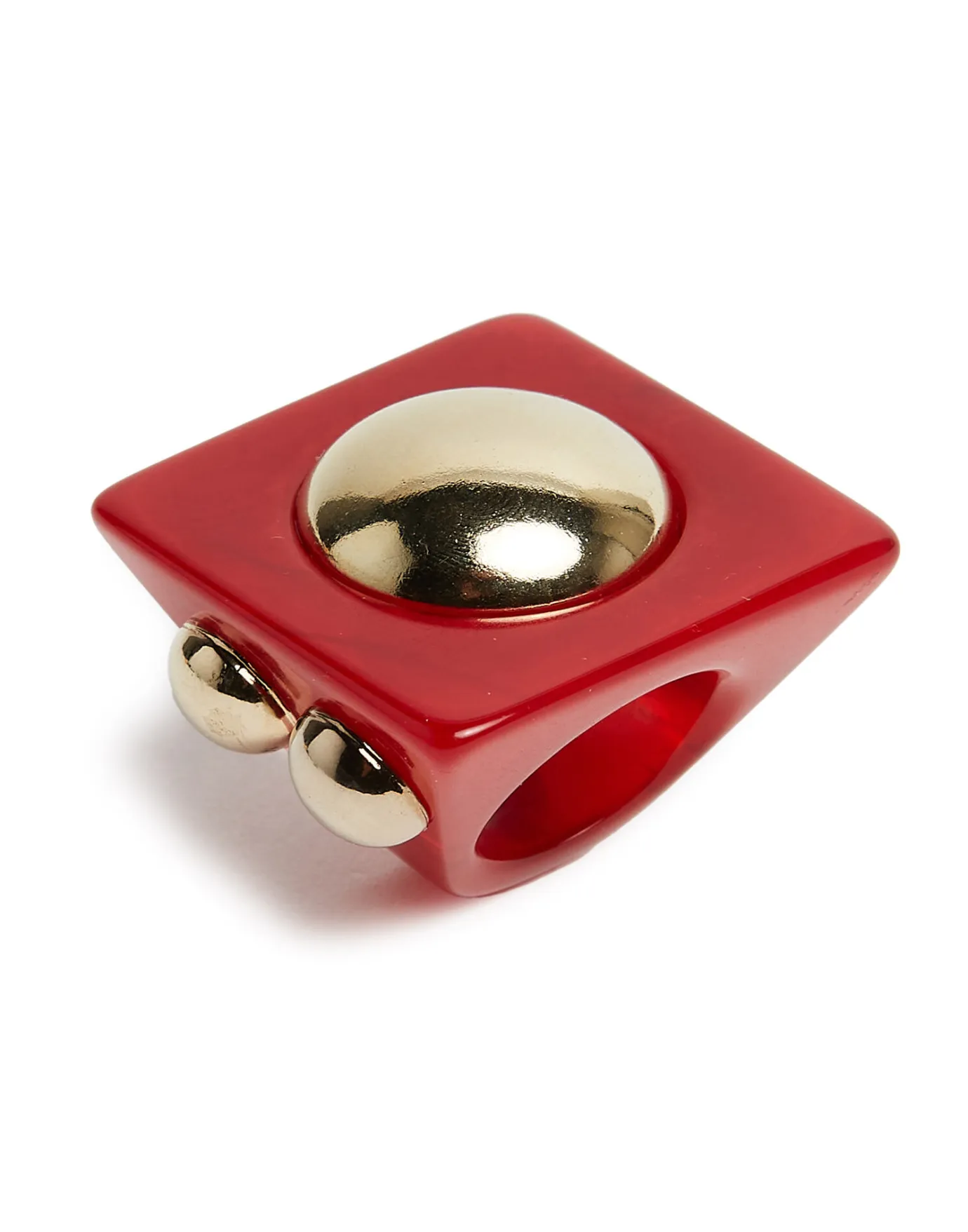 La DoubleJ Hathor Square RingRed in Acrylic Resin | Bijoux | ACCESSORIES