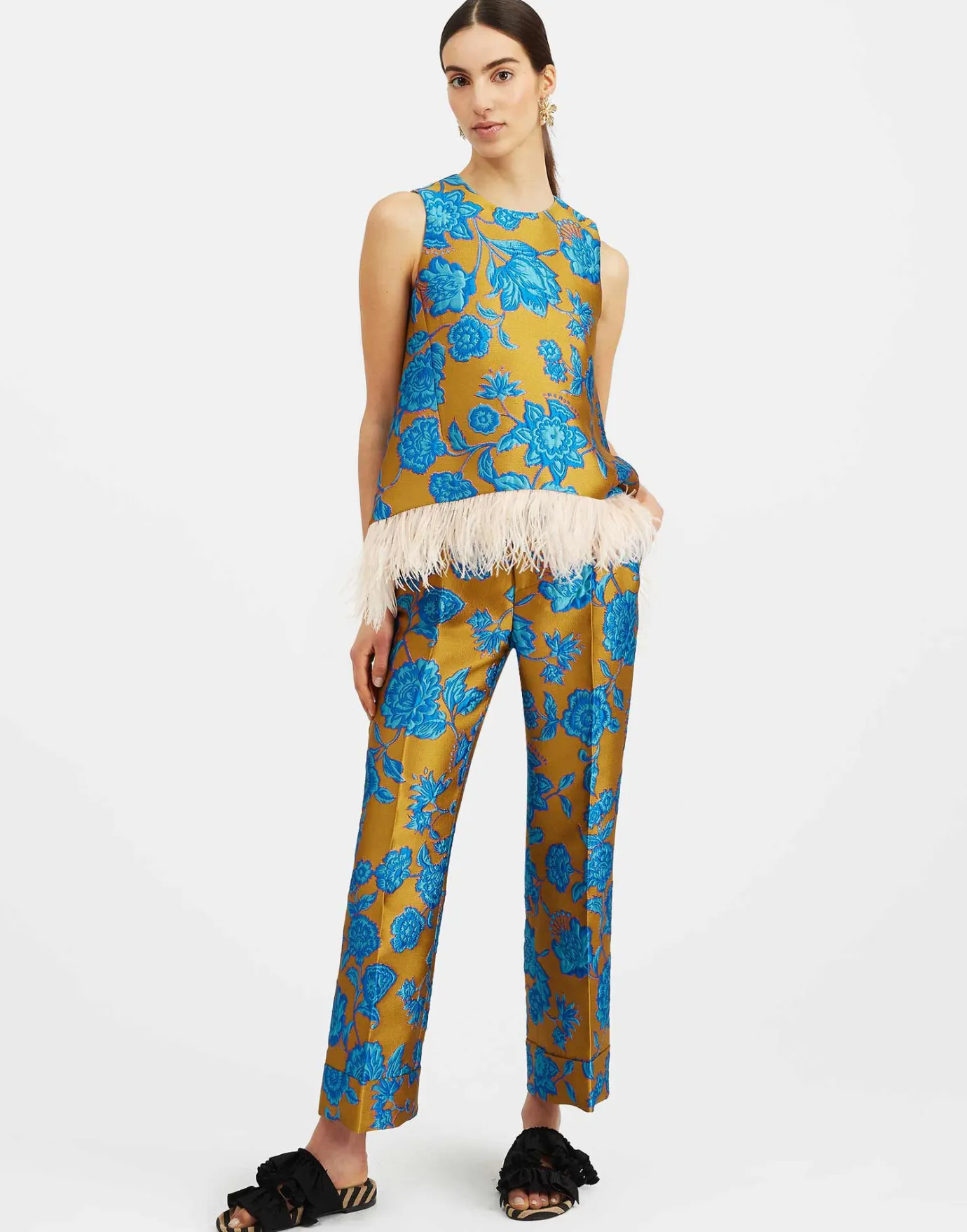 La DoubleJ Hendrix PantsHottie Turquoise in Jacquard | Pantalon Et Short | READY TO WEAR