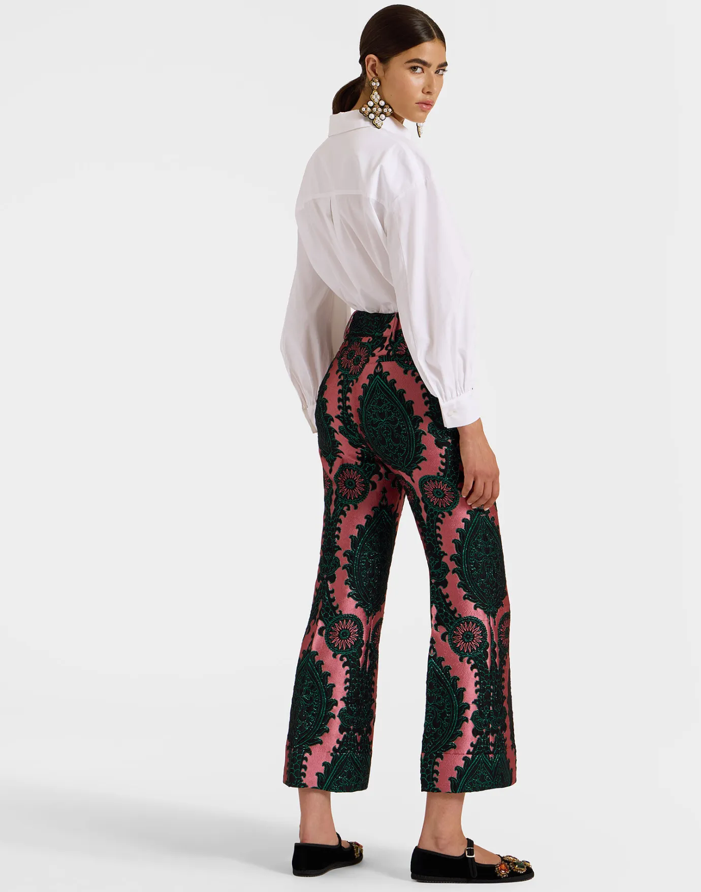 La DoubleJ Hendrix PantsOltrarno Pink in Jacquard | Pantalon Et Short | READY TO WEAR