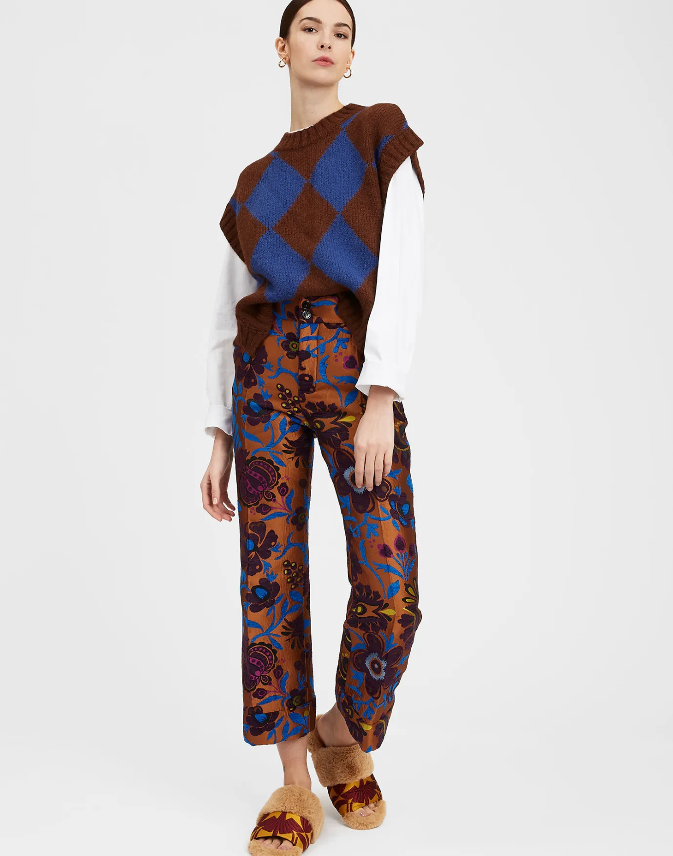 La DoubleJ Hendrix PantsSelva Brown in Jacquard | Pantalon Et Short | READY TO WEAR