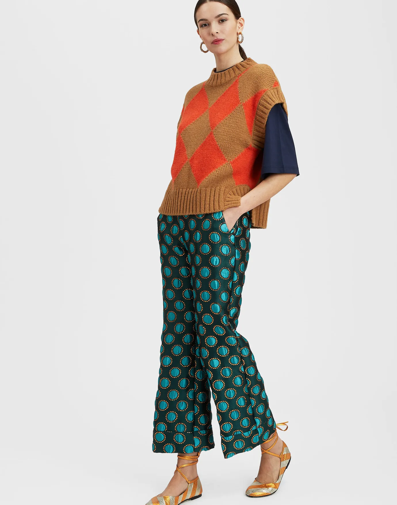 La DoubleJ Hendrix PantsWinter Sun Emerald in Jacquard | Pantalon Et Short | READY TO WEAR